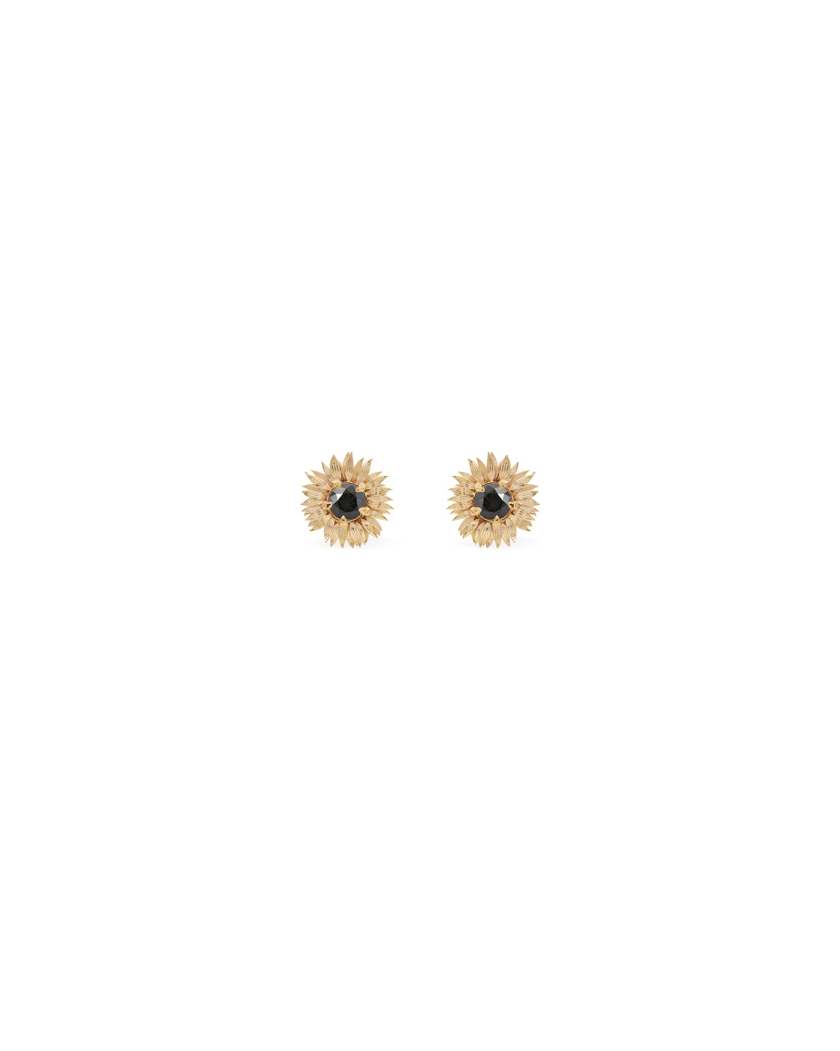 MAXI FLORA Black Diamond Sunflower Earrings