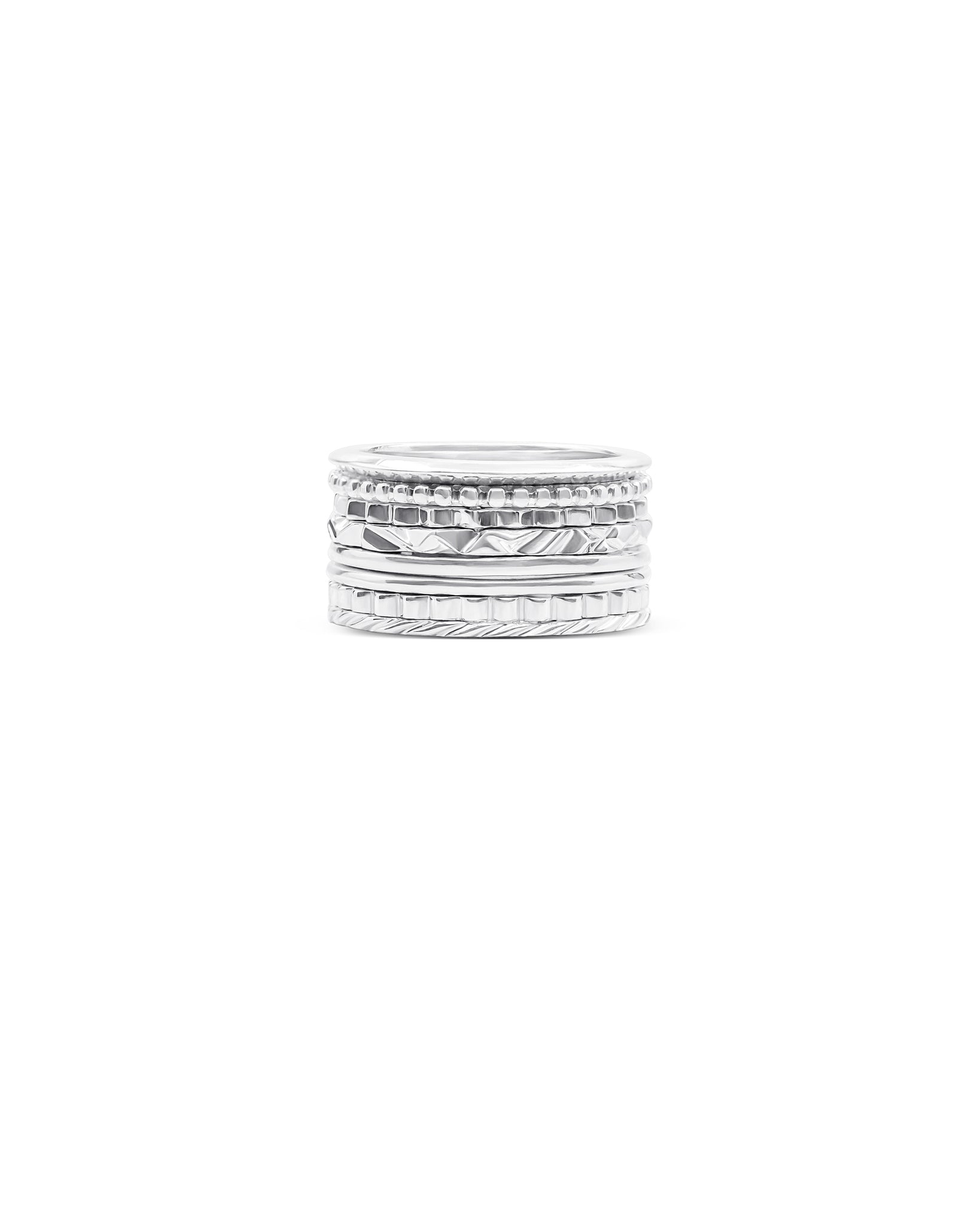 BABEL Customizable Silver Ring Set