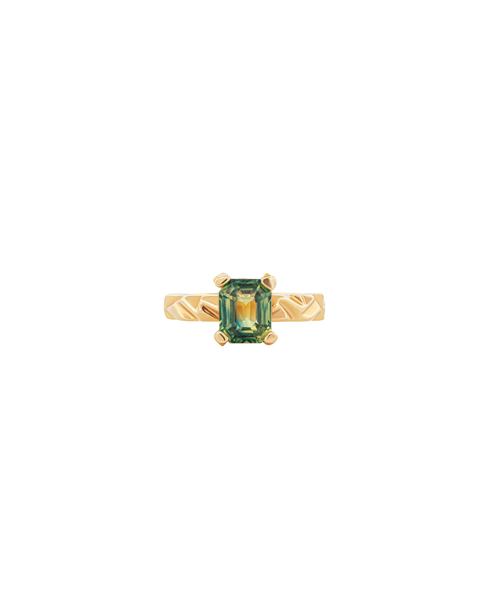 MIRROR Gemstone 18K Teal Sapphire Ring
