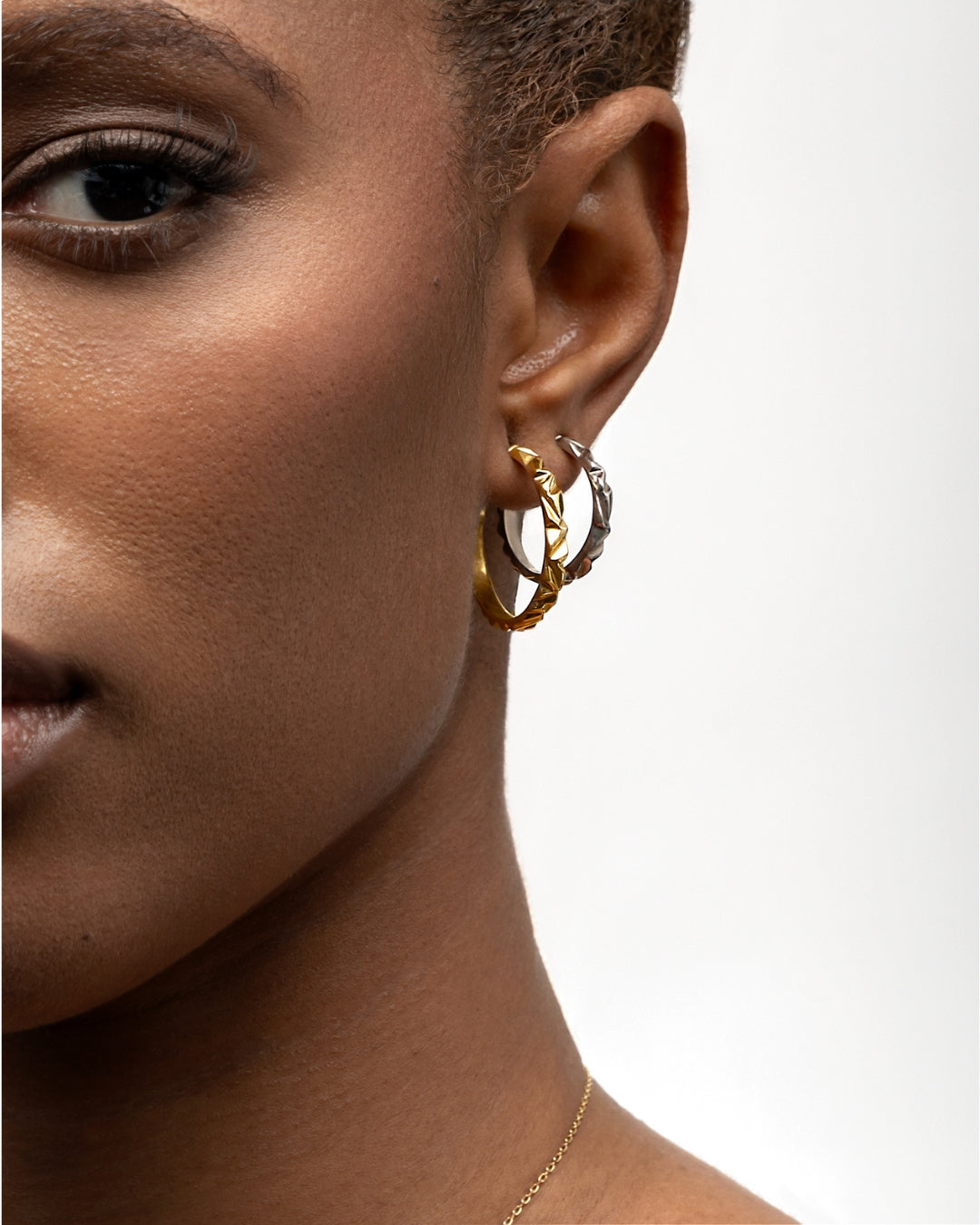 Mirror Micro Hoop Earrings
