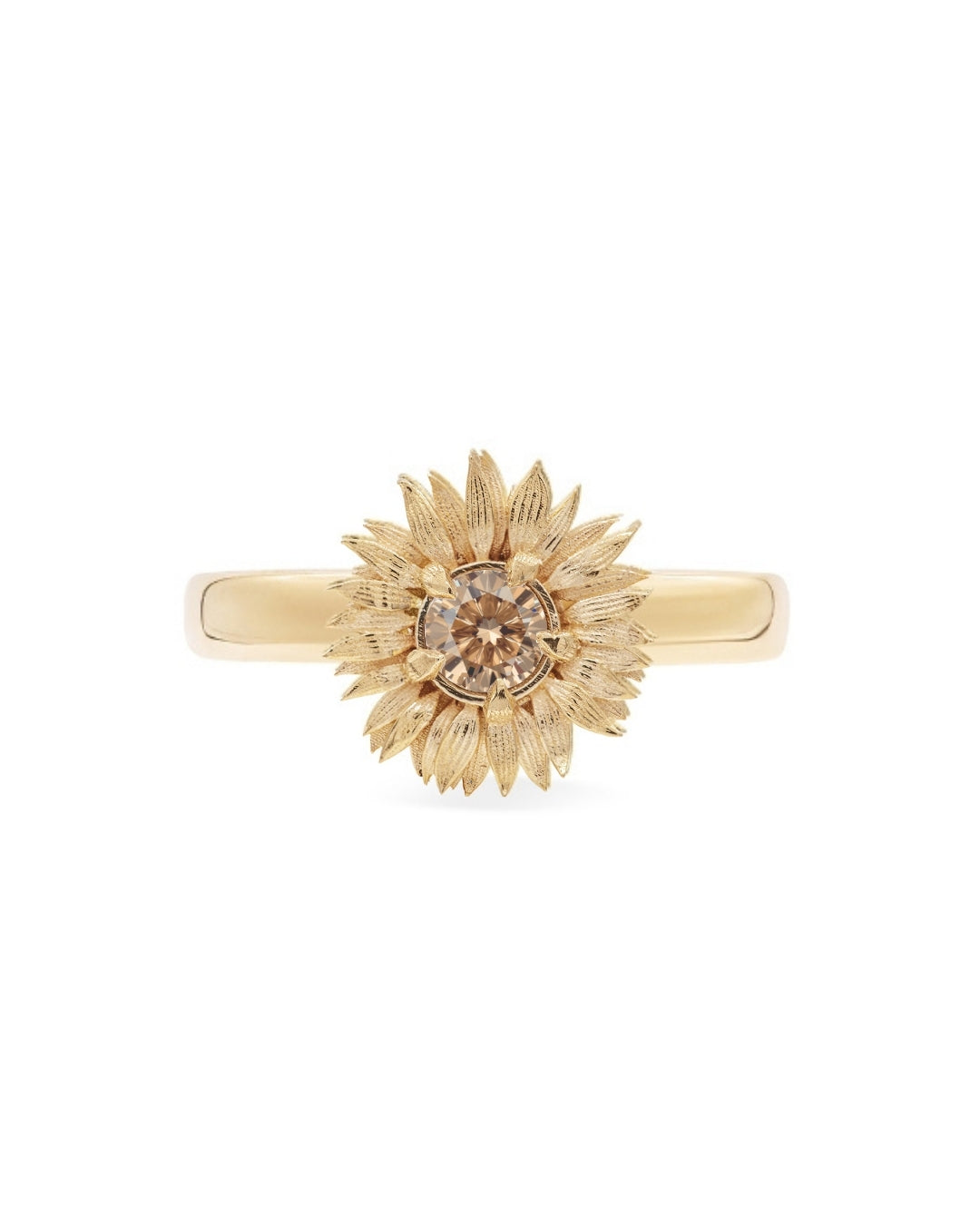 Flora Maxi Sunflower Brown Diamond Ring