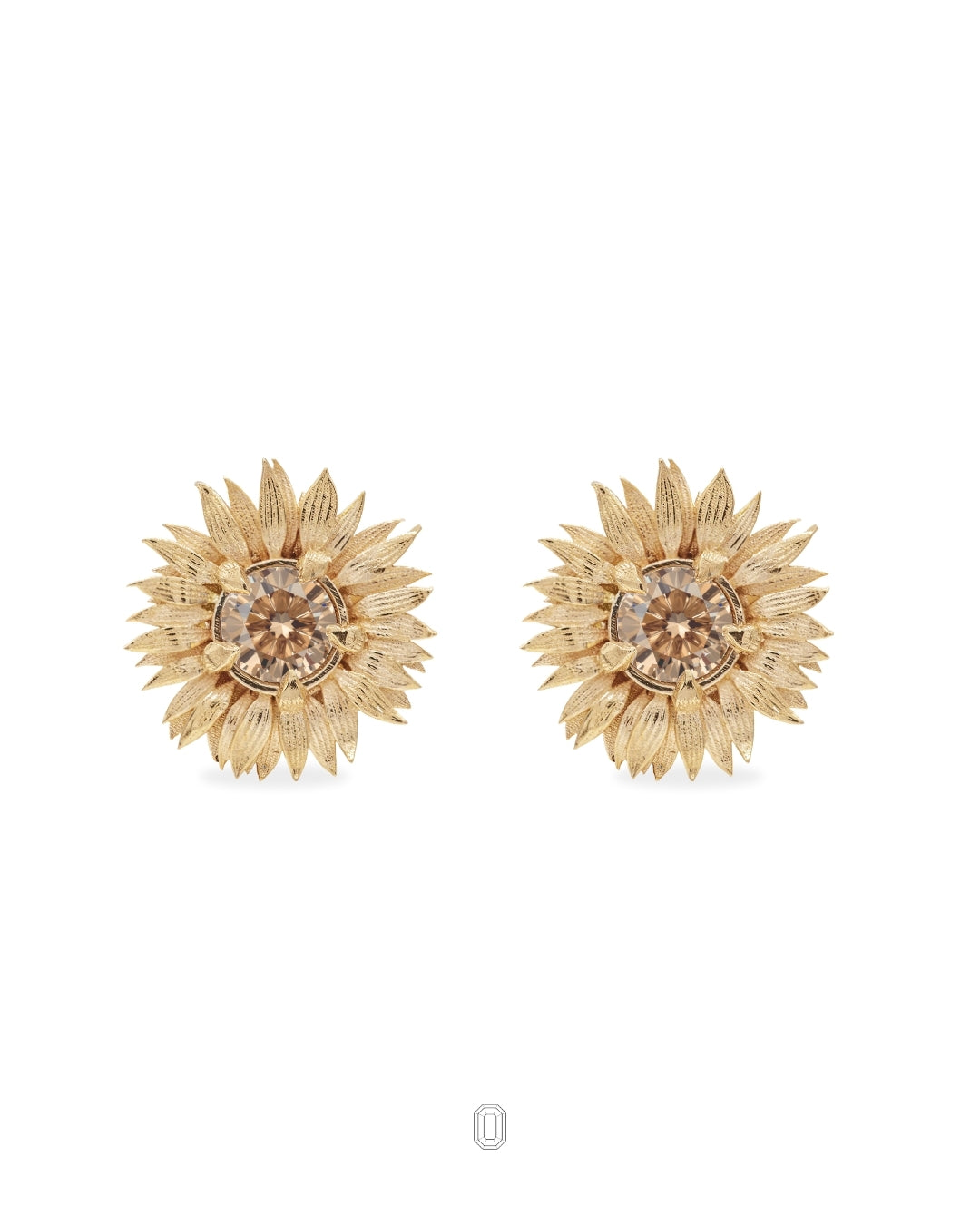 Limited Edition Brown Diamond Sunflower Earring Maxi
