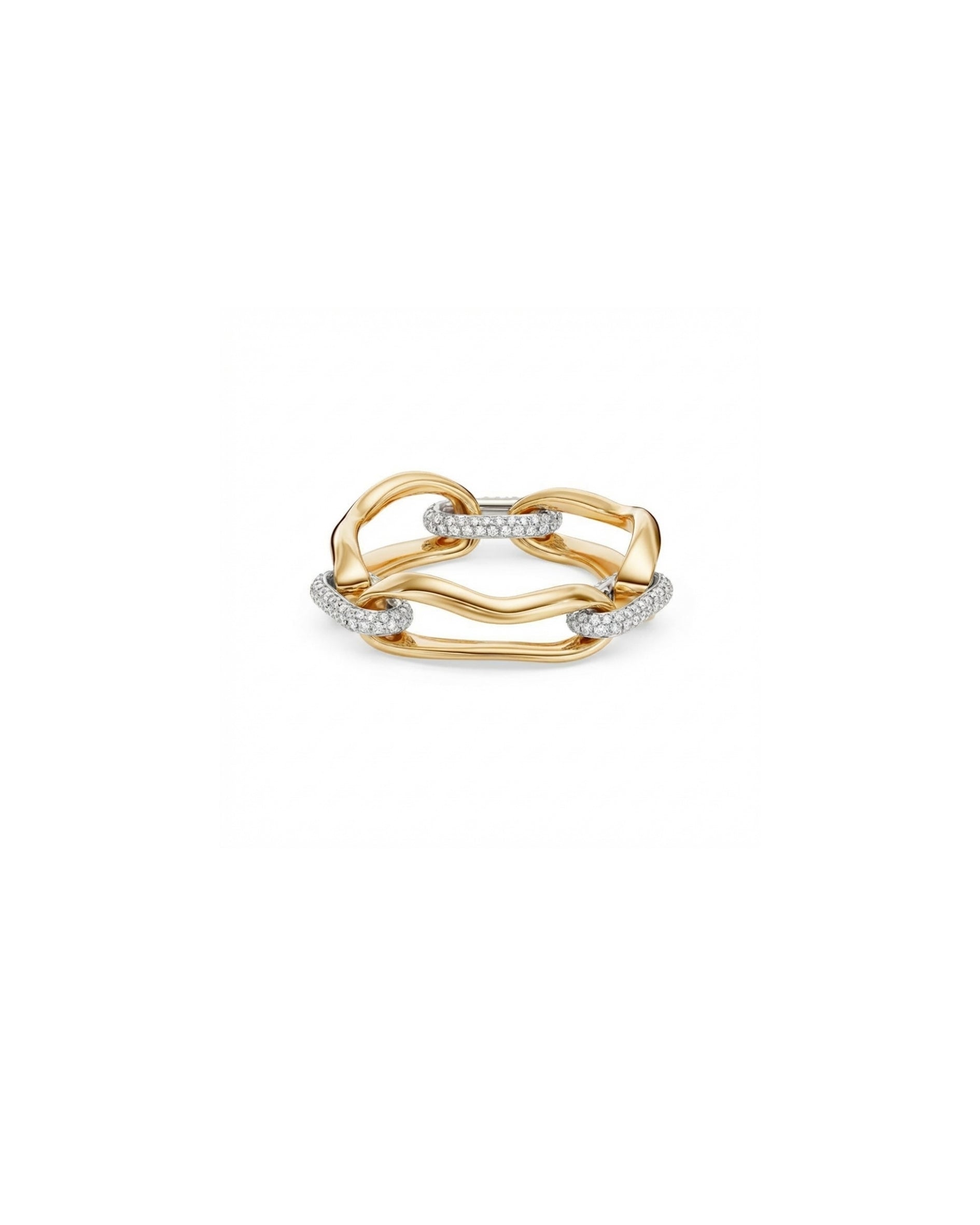 Crushed Link Diamond Ring