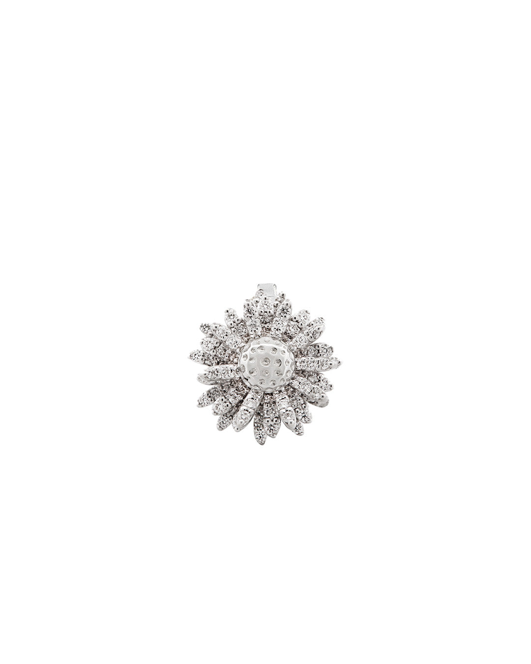 Flora Maxi Daisy Pavé Diamond White Gold Necklace