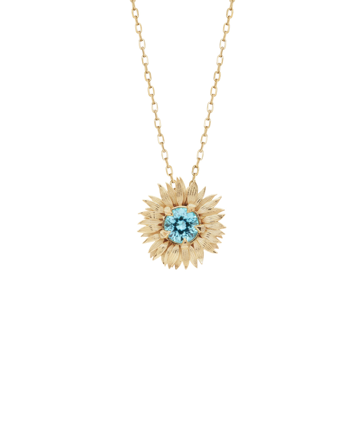 Flora Maxi Sunflower Birthstone Necklace