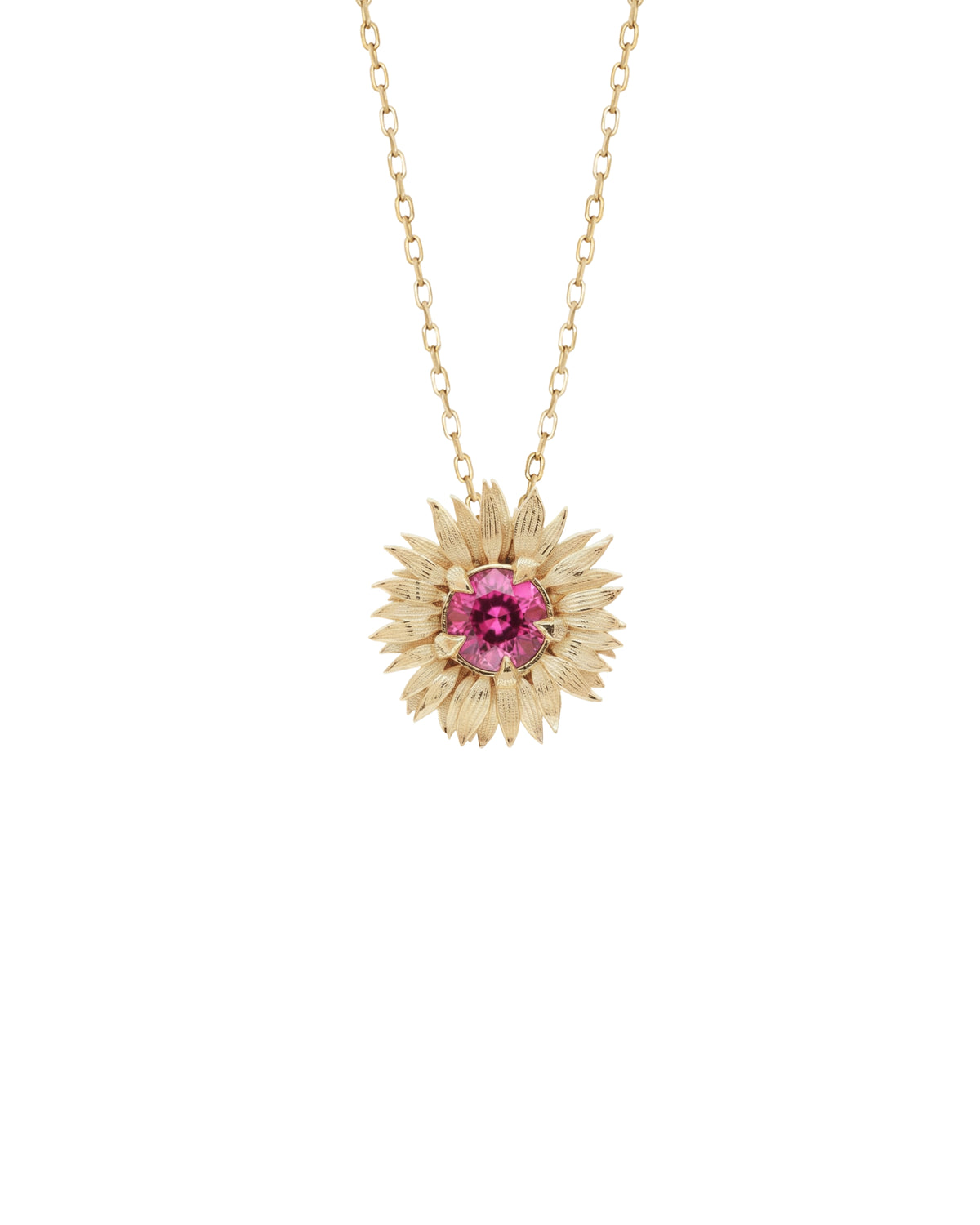 Flora Maxi Sunflower Birthstone Necklace