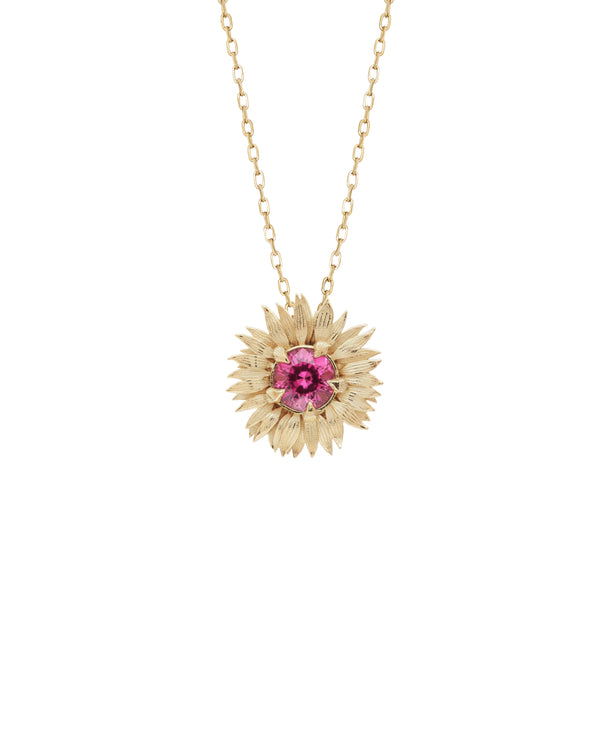 Flora Maxi Sunflower Birthstone Necklace