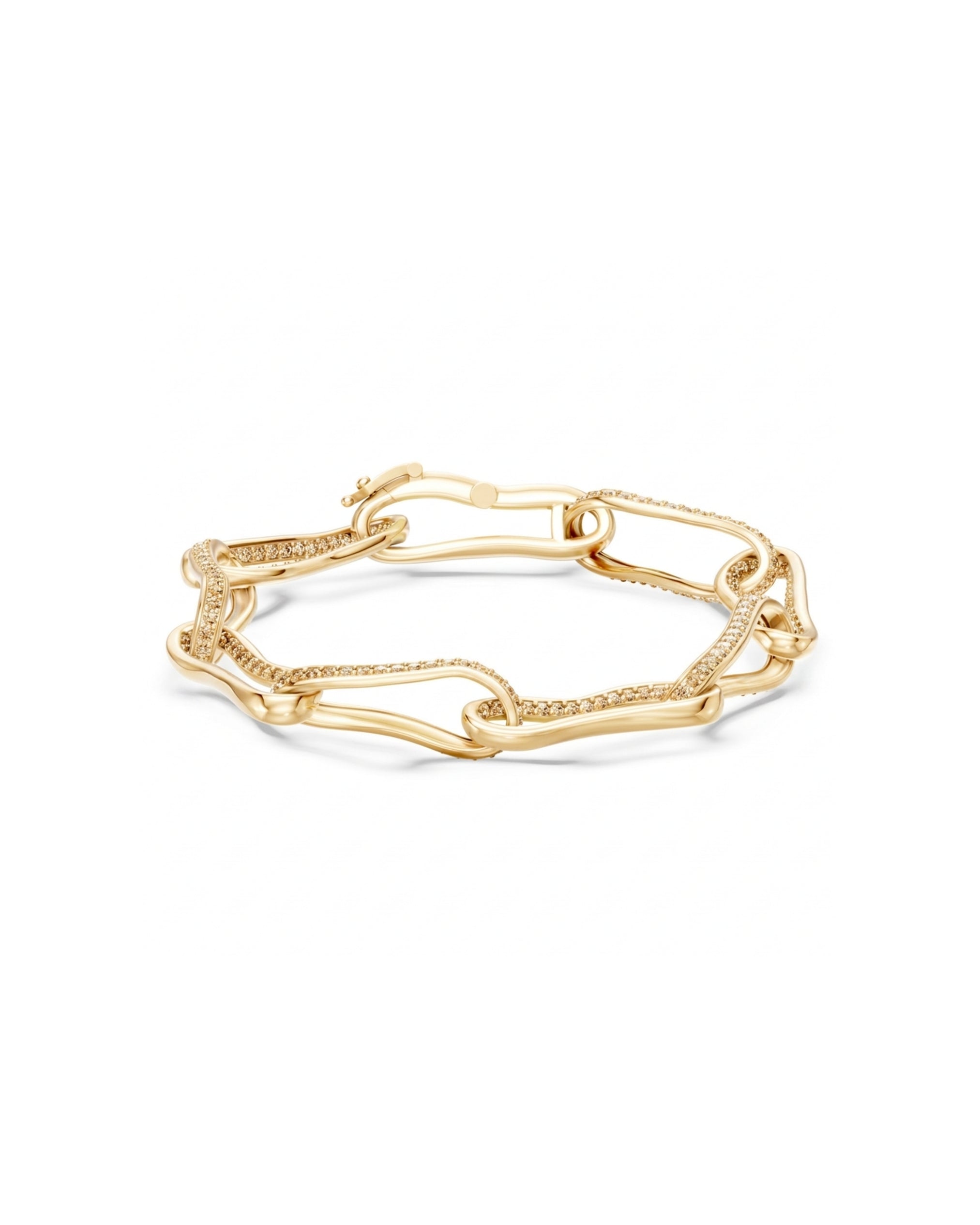 Crushed Macro Pavé Diamond Link Bracelet