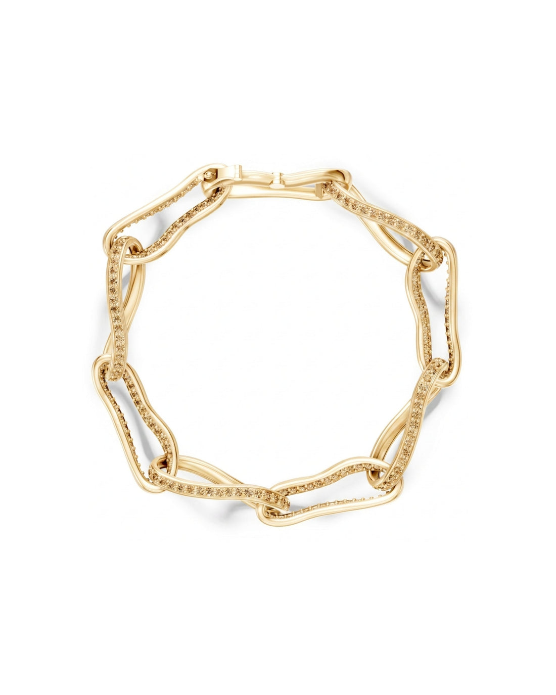 Crushed Macro Pavé Diamond Link Bracelet