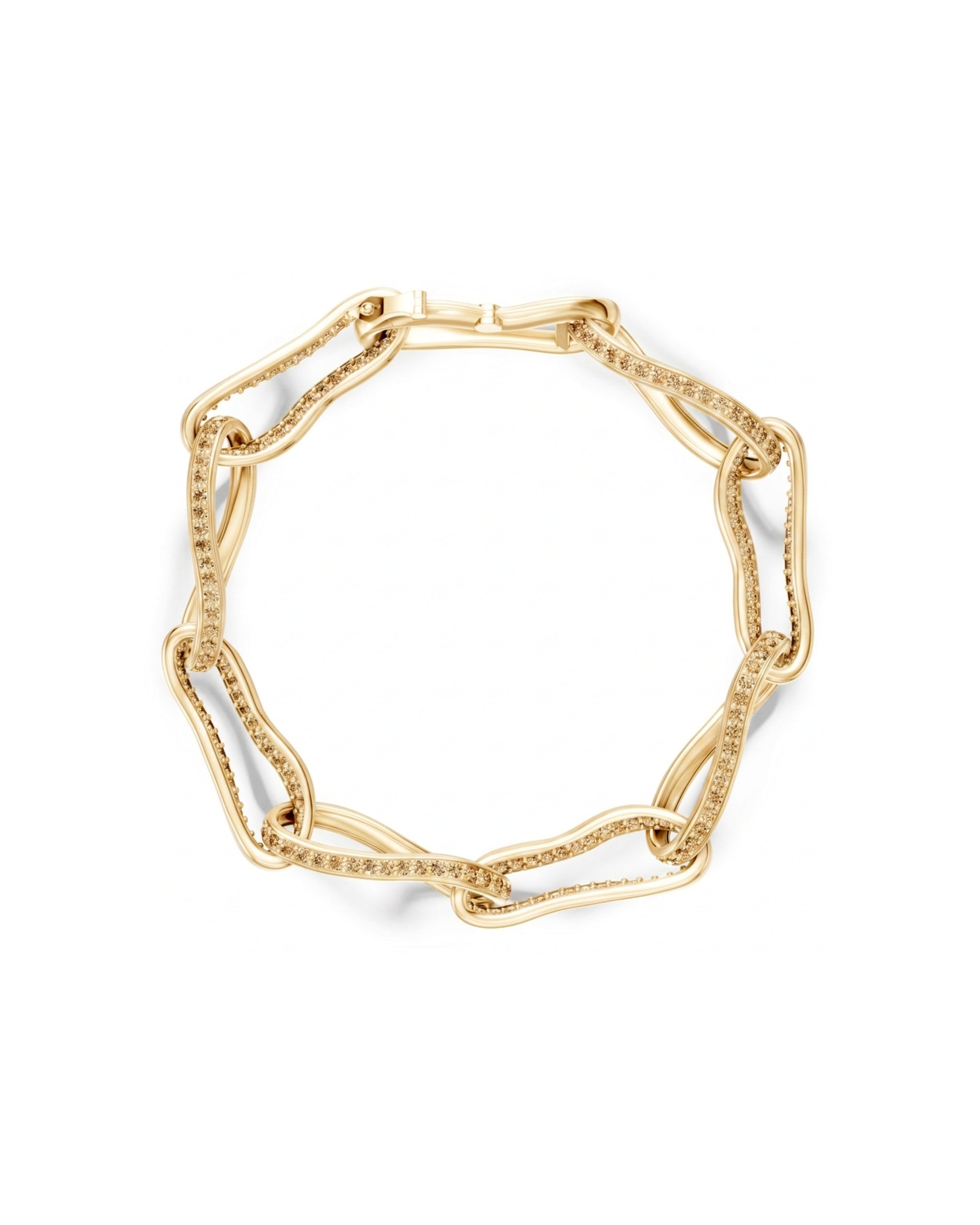 Crushed Macro Pavé Diamond Link Bracelet