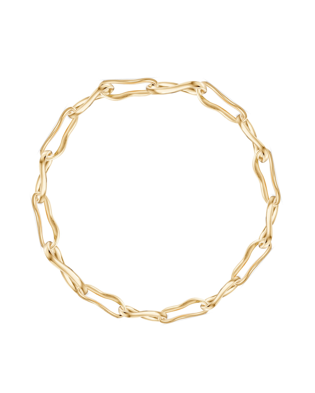 Gold chain becklace on a white background