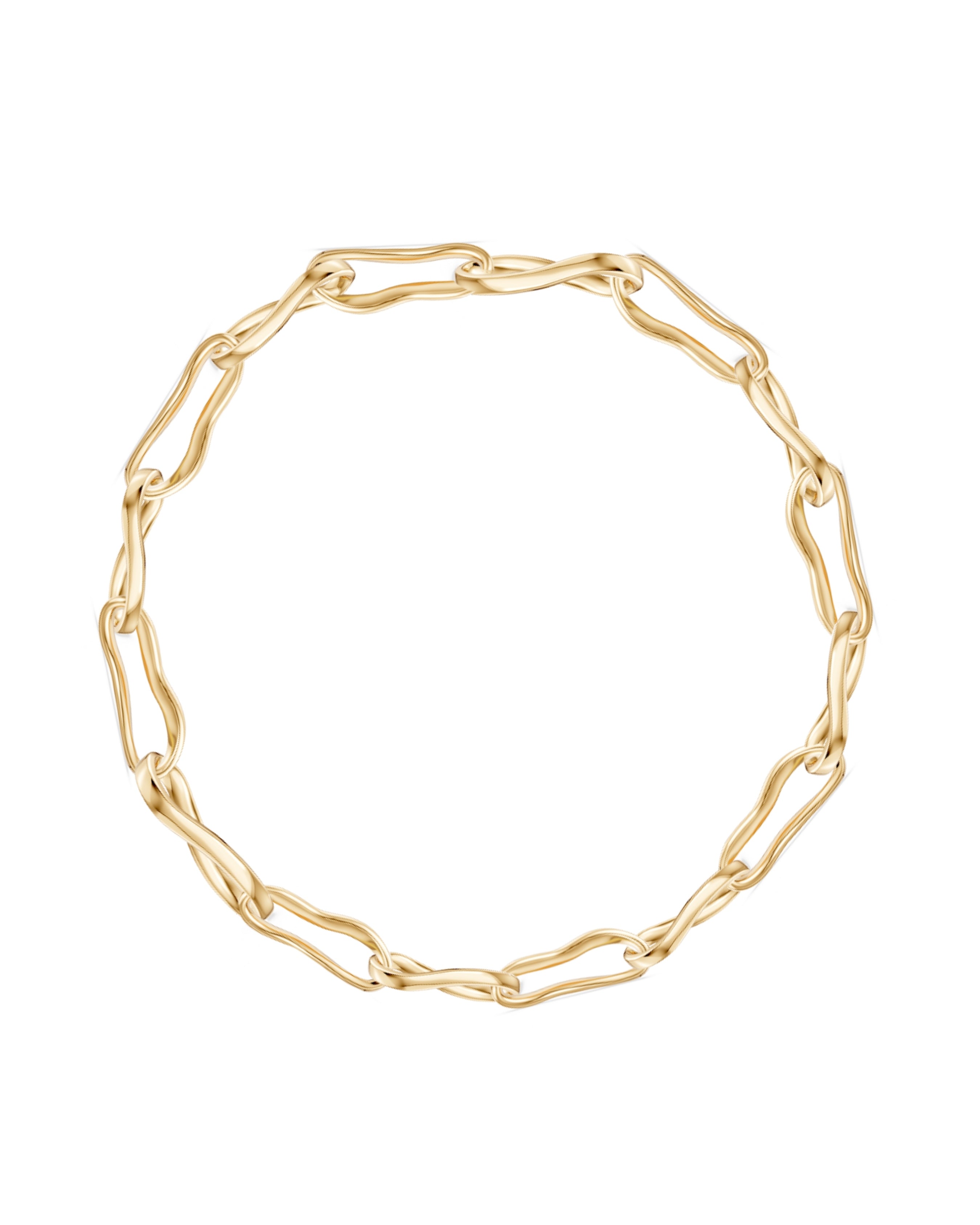Gold chain becklace on a white background