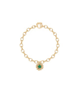 Gold Sunflower bracelet with a sunflower charm on a white background