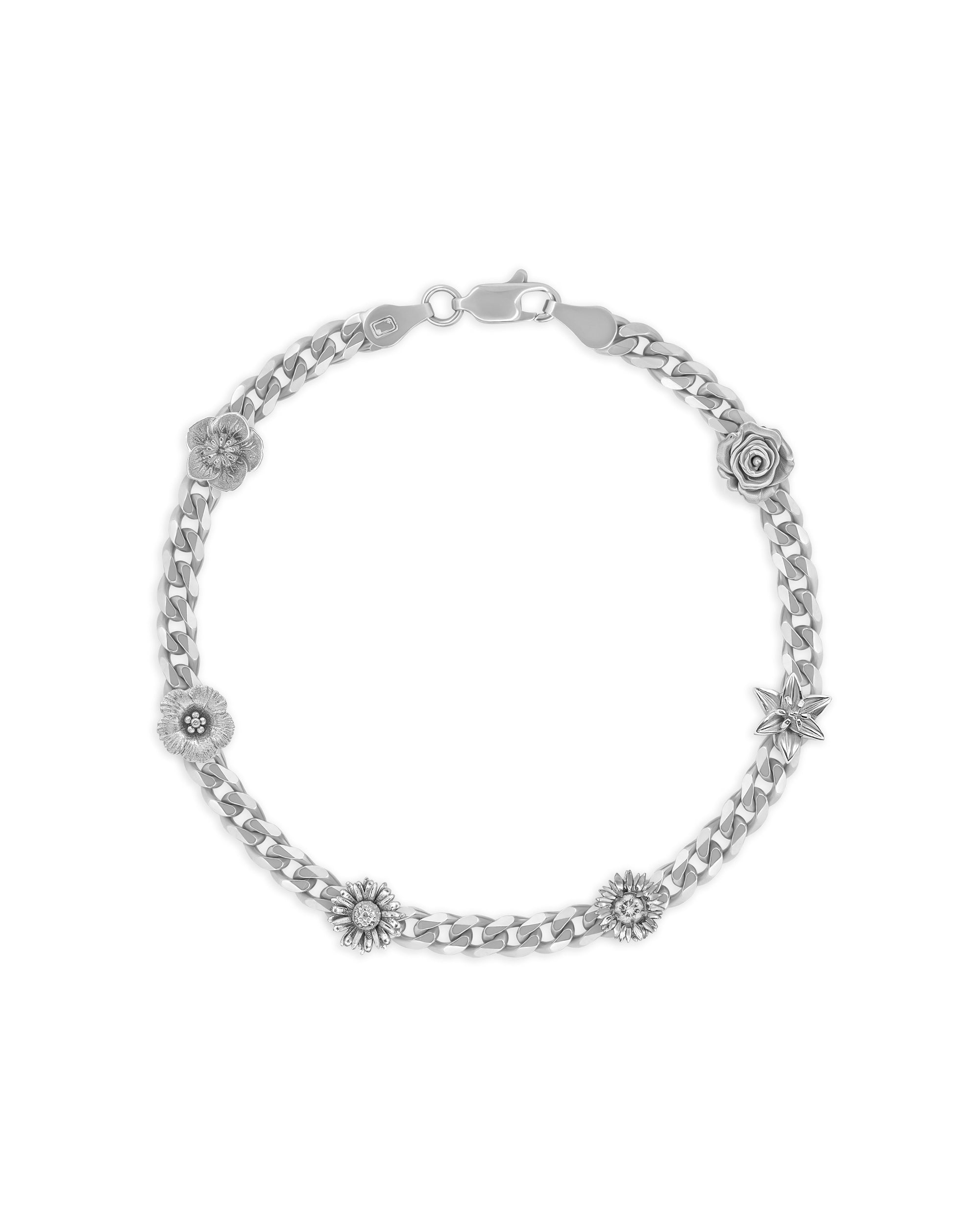 Flora Open Edition Sterling Silver Curb Bracelet
