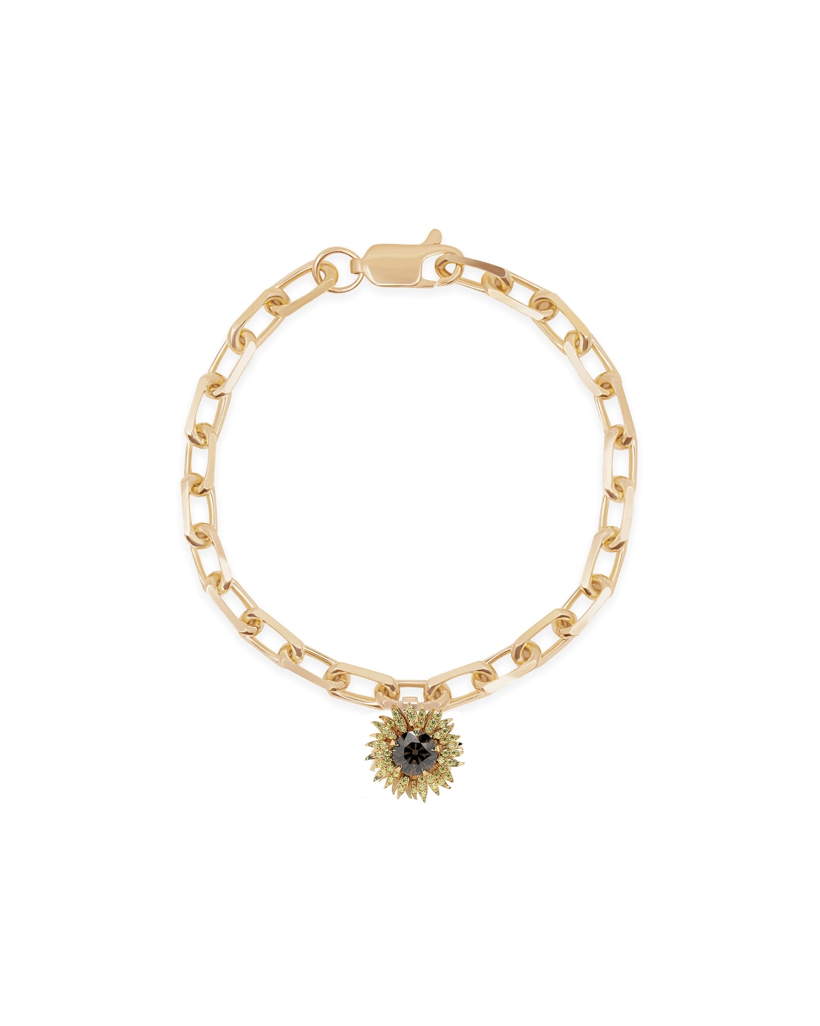 Maxi Sunflower Bracelet with Yellow and Brown Diamonds