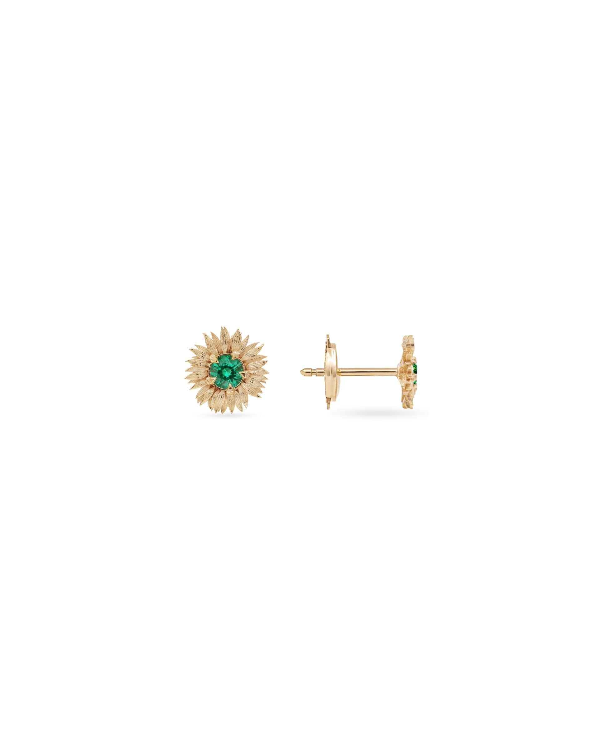 Flora Sunflower Birthstone Stud Earrings
