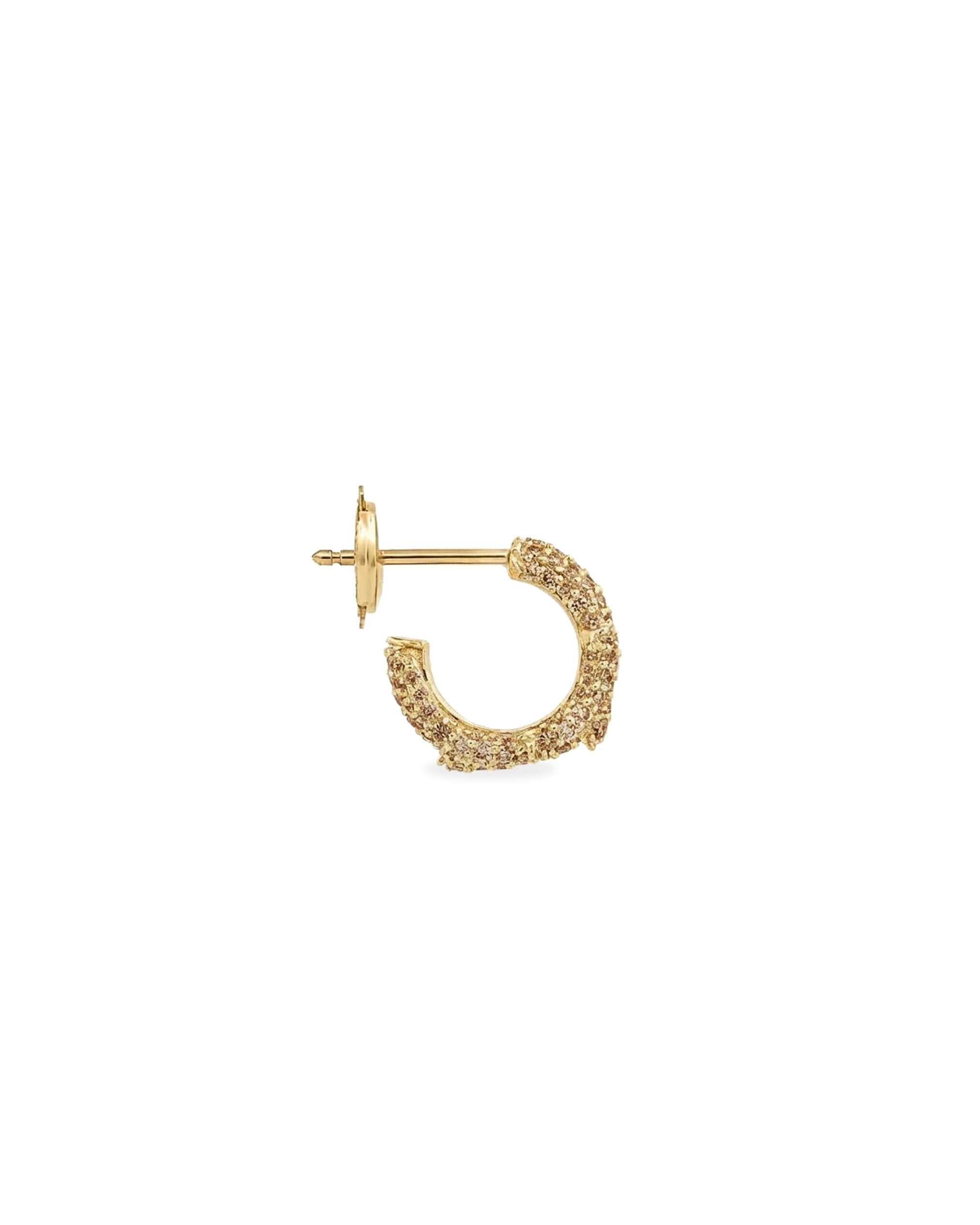 Flora Spina Nano Pavé Brown Diamond White Gold Earrings