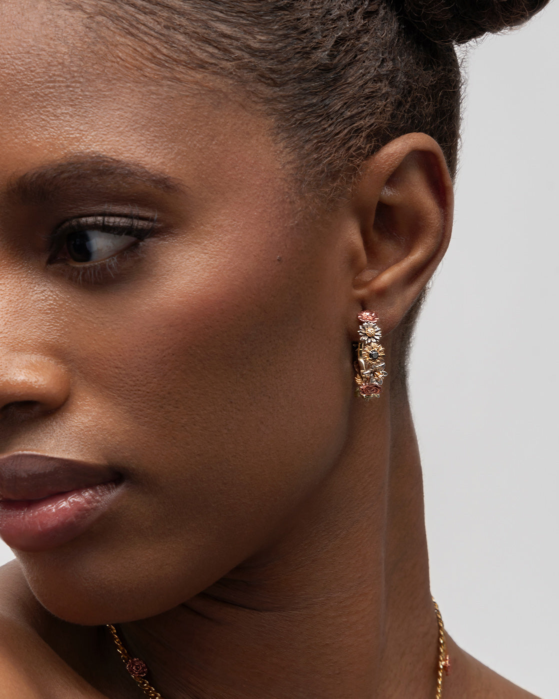 Flora Macro Hoop Earrings