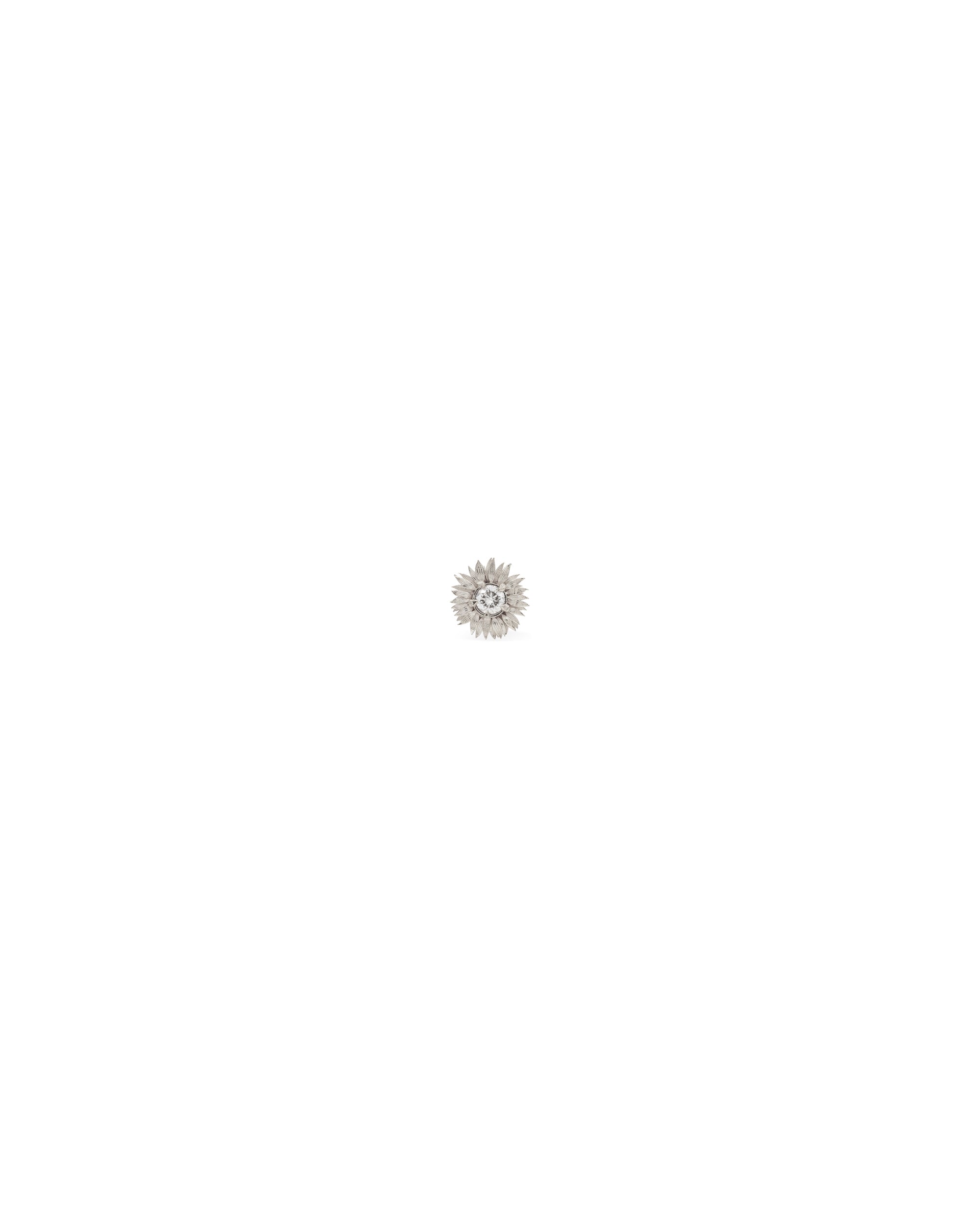 Flora Sunflower White Gold Stud Earrings