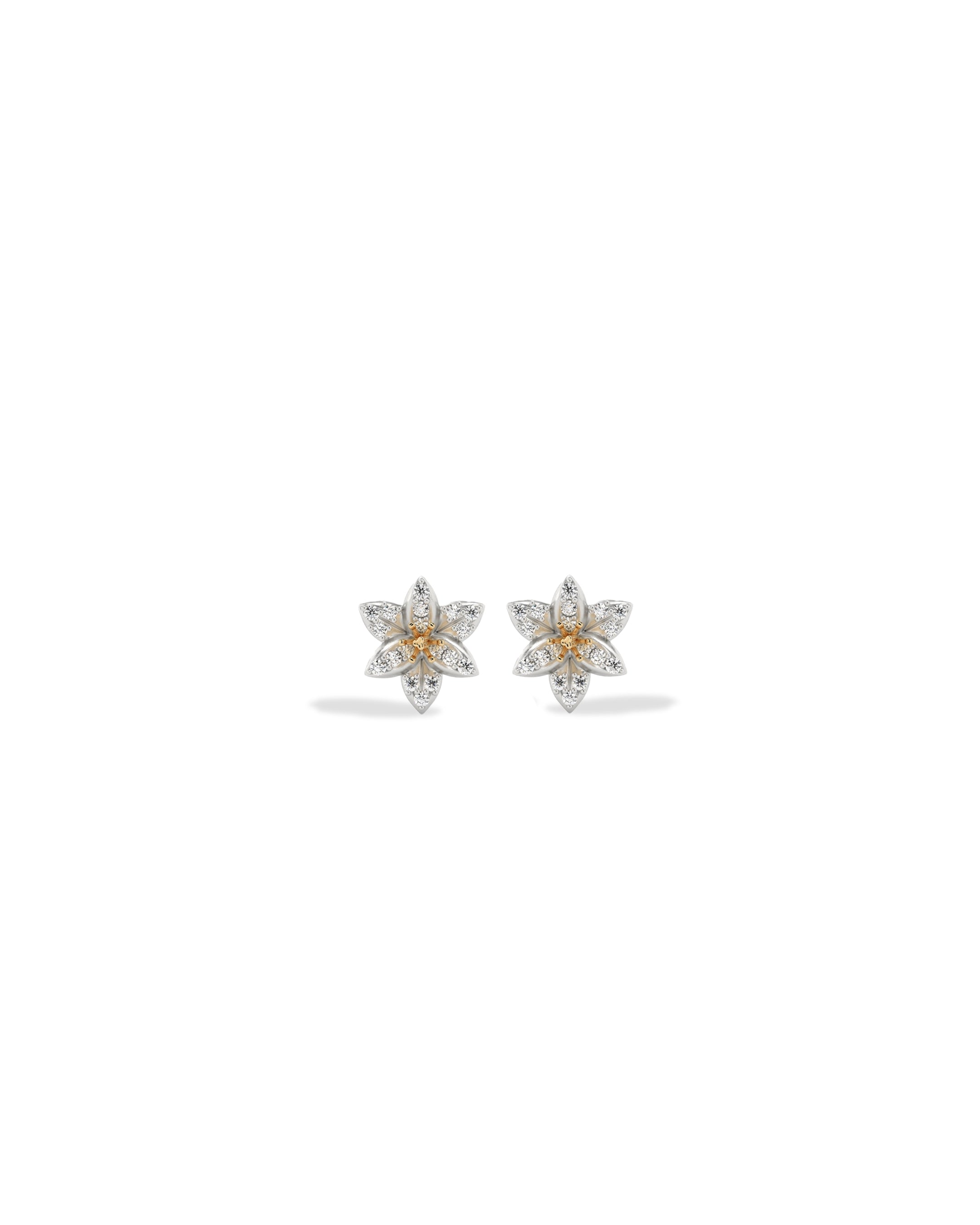 Flora Lily Pavé Diamond Stud Earrings