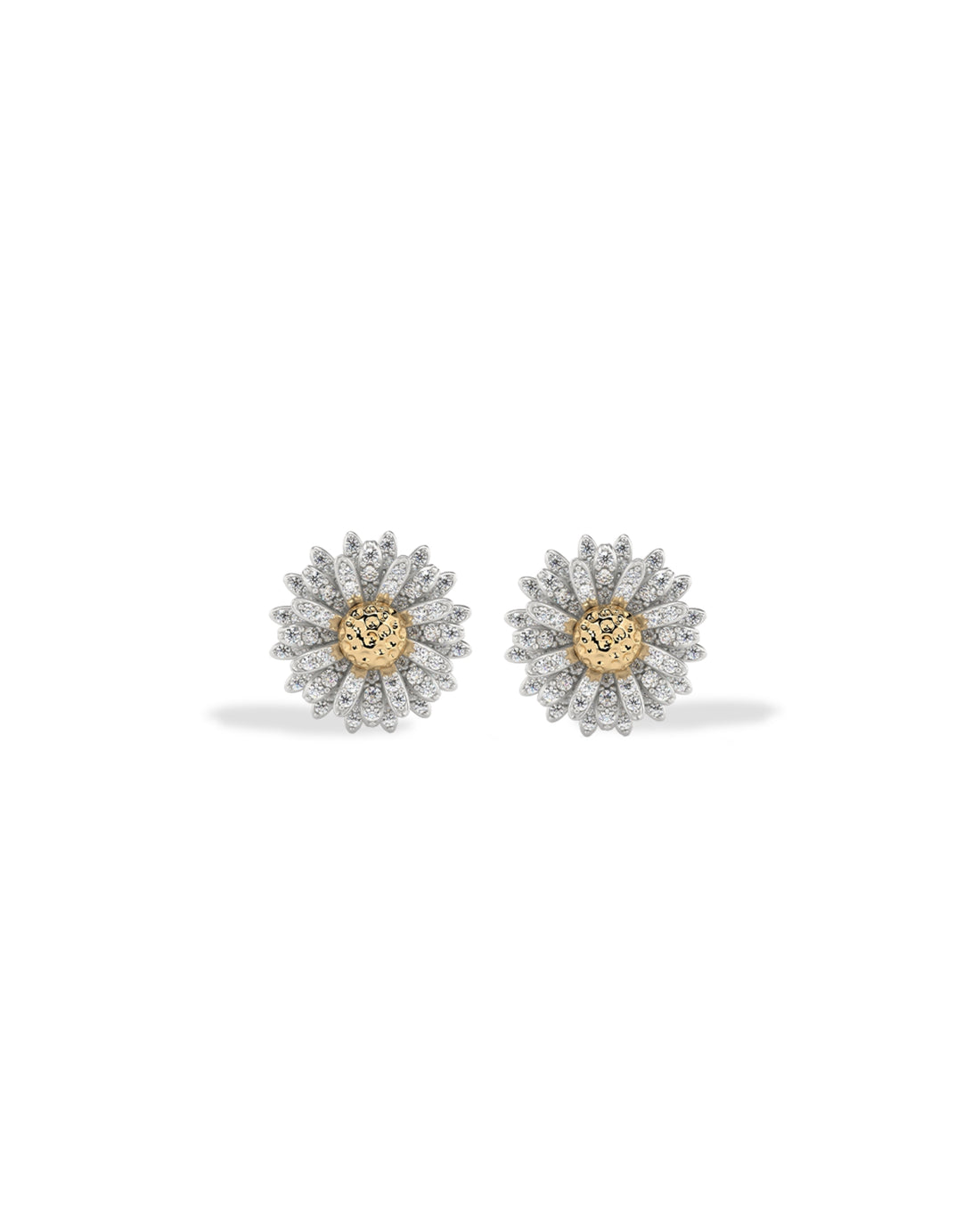Flora Maxi Daisy Pavé Diamond Stud Earrings