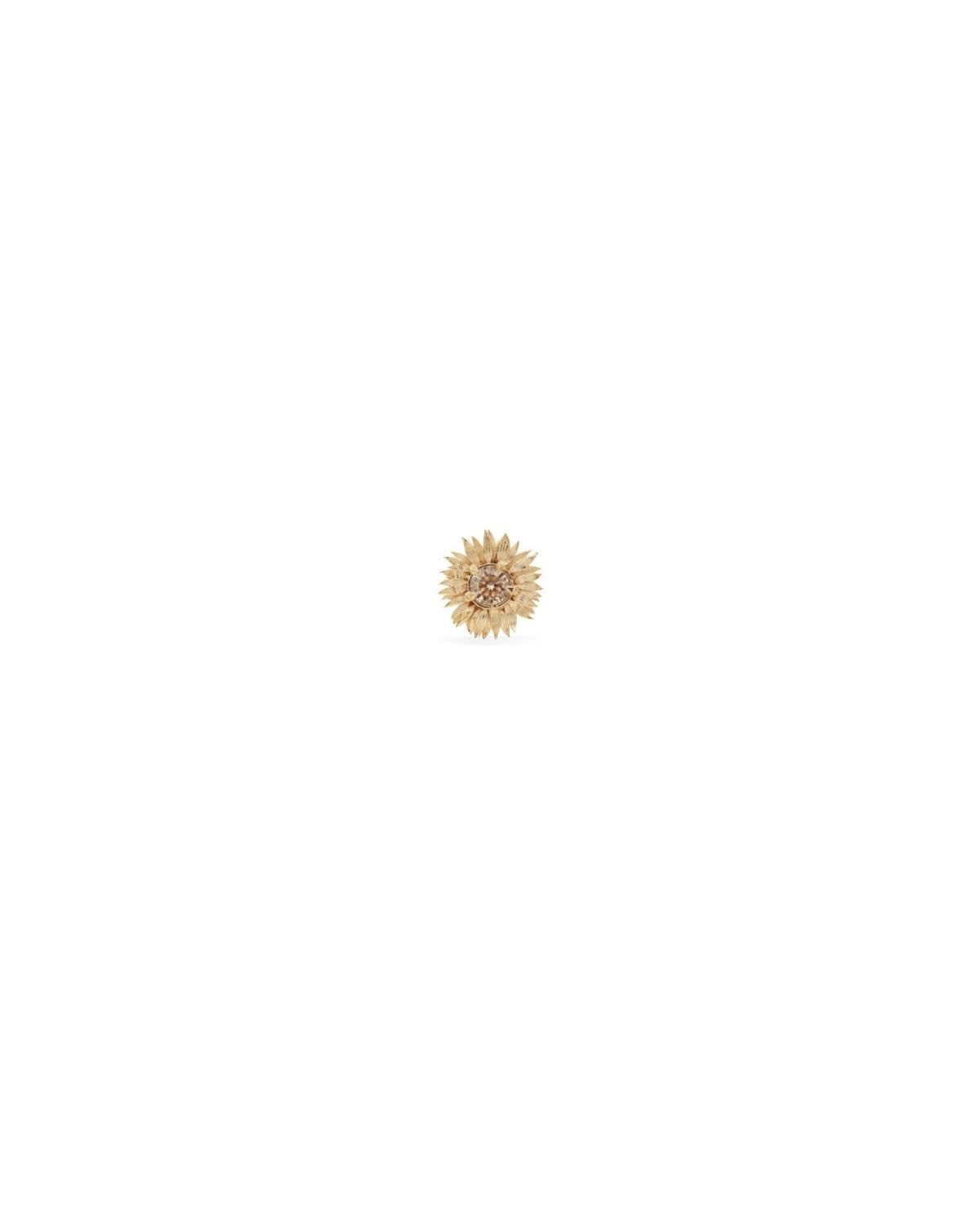 Flora Sunflower Brown Diamond Stud Earrings