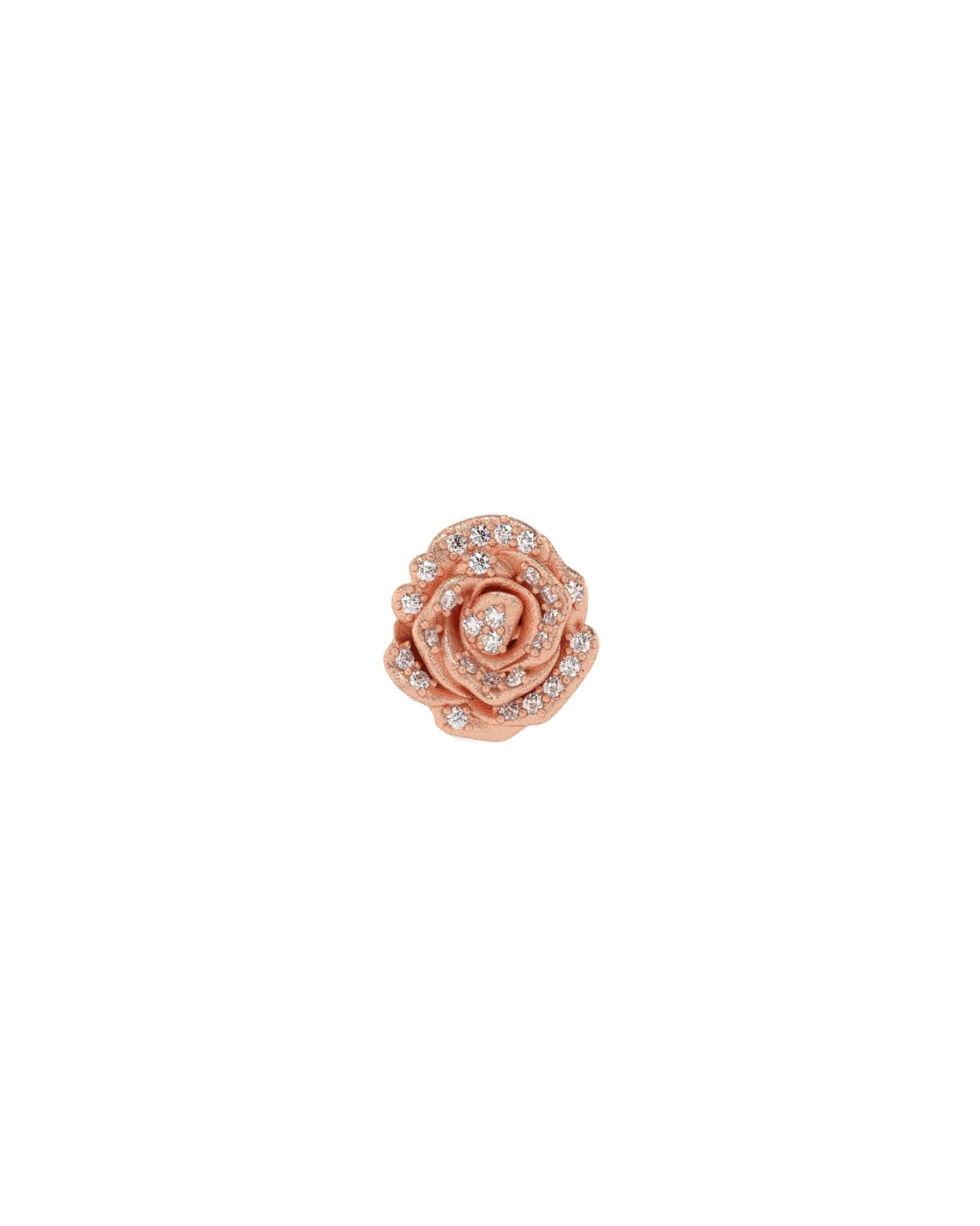 Rose stud with gemstones on a white background