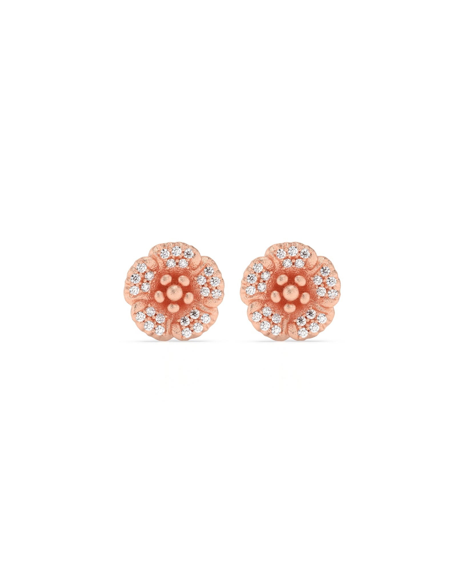 Maxi Petunia Earrings in Gold with Diamonds