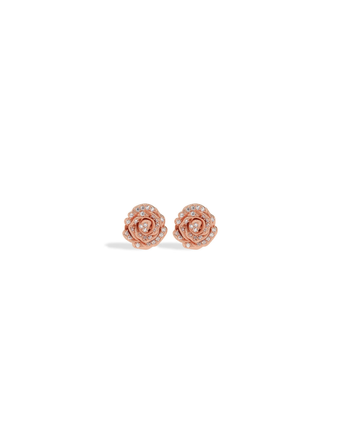 Flora Rose Pavé Diamond Stud Earrings