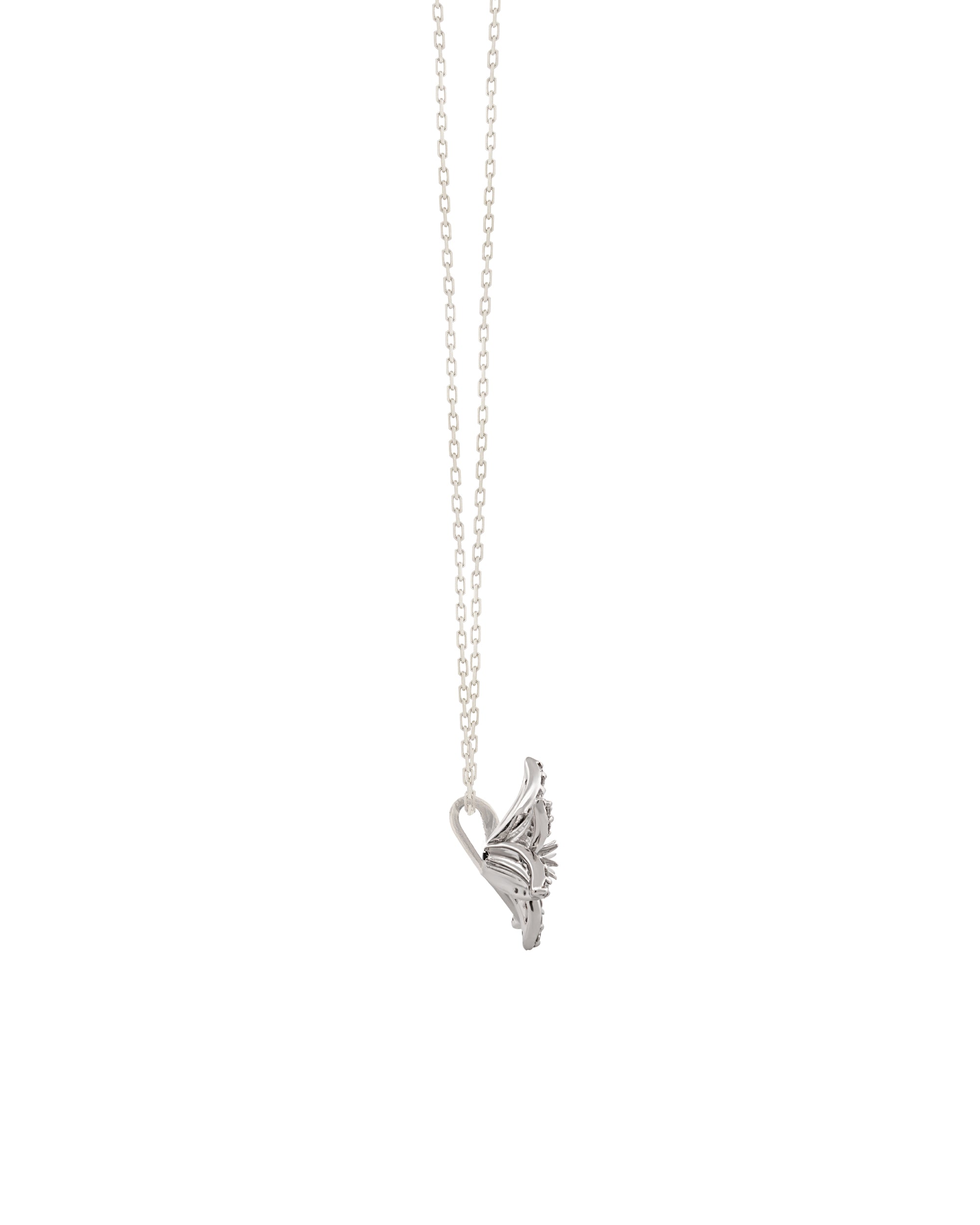 White Diamond Pave Lily Necklace | FLORA | Bernard James Fine Jewelry