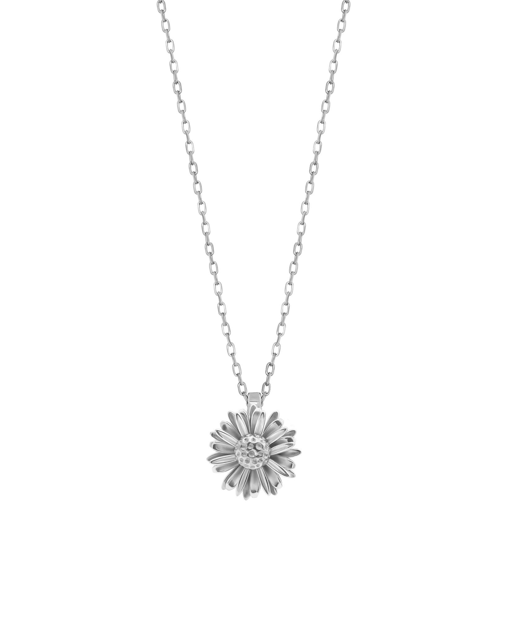 FLORA Sterling Silver Maxi Daisy Charm Necklace