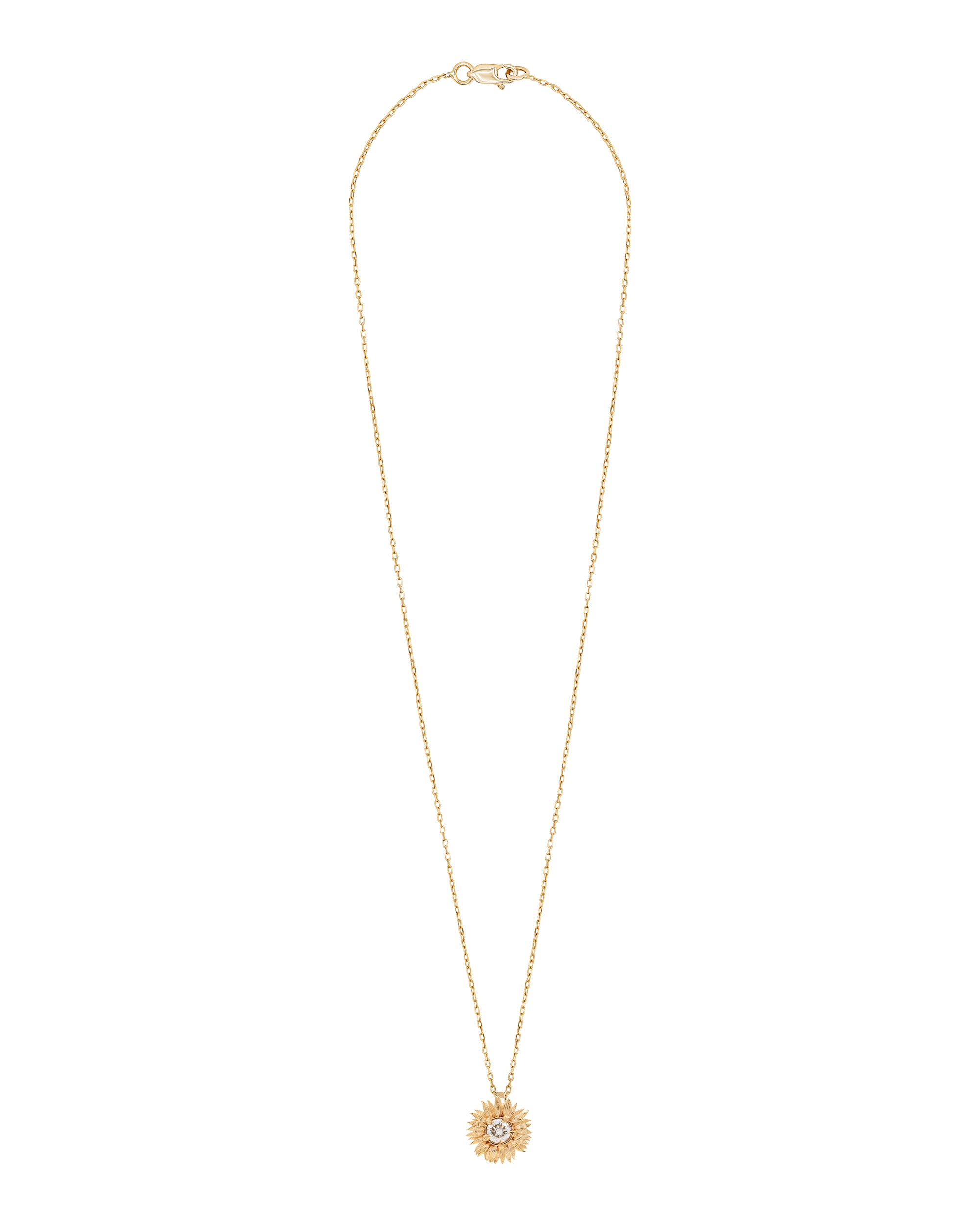 Maxi Sunflower Diamond Gold Necklace