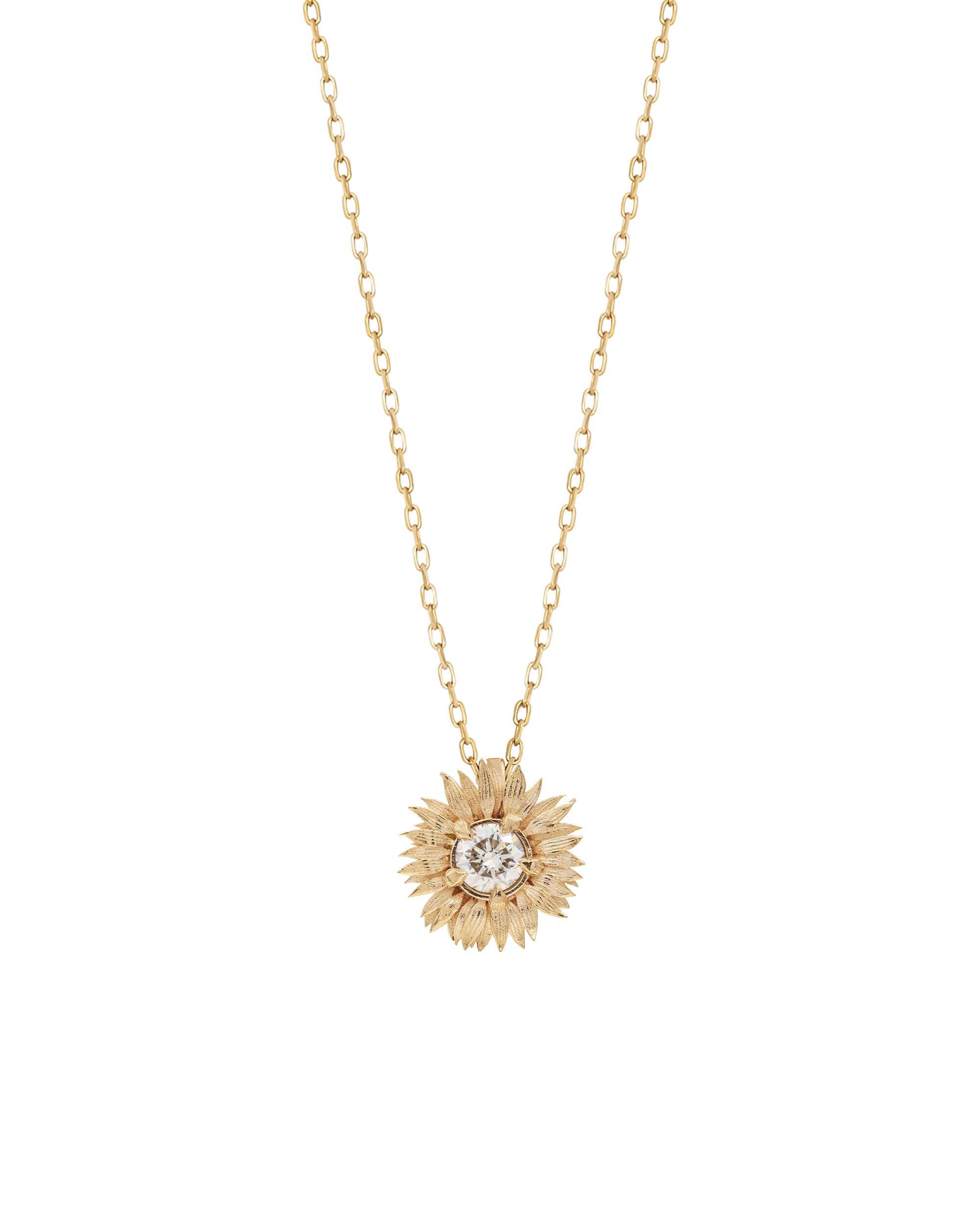 Maxi Sunflower Diamond Gold Necklace