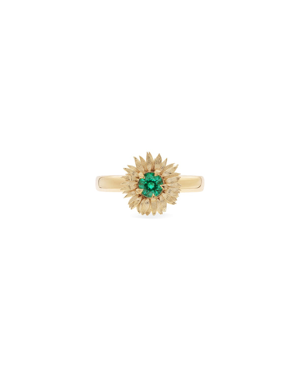 Maxi Sunflower Emerald Ring - Limited Edition