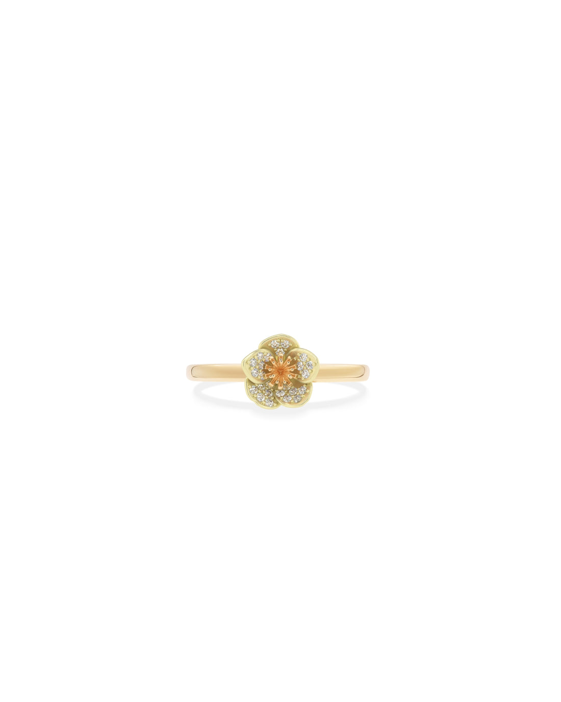 Flora Hellebore Pavé Diamond Ring
