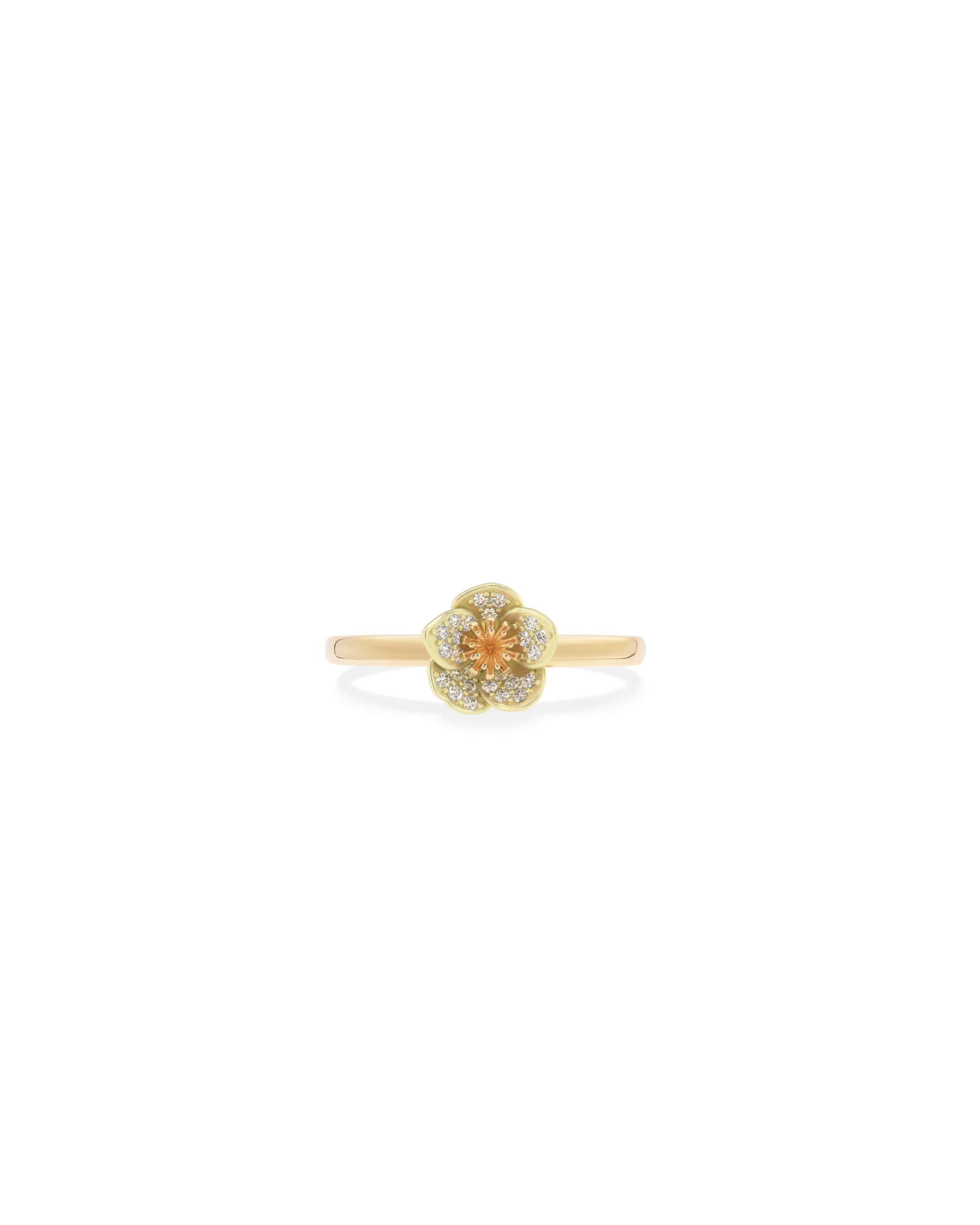 Flora Hellebore Pavé Diamond Ring