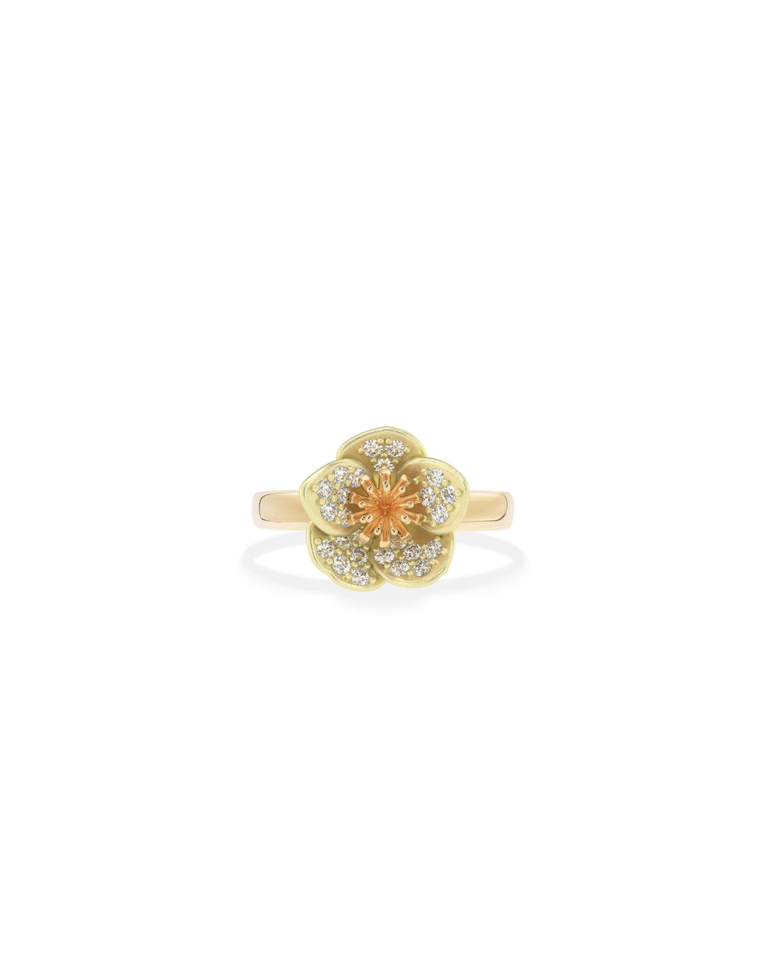 Flora Maxi Hellebore Pavé Diamond Ring
