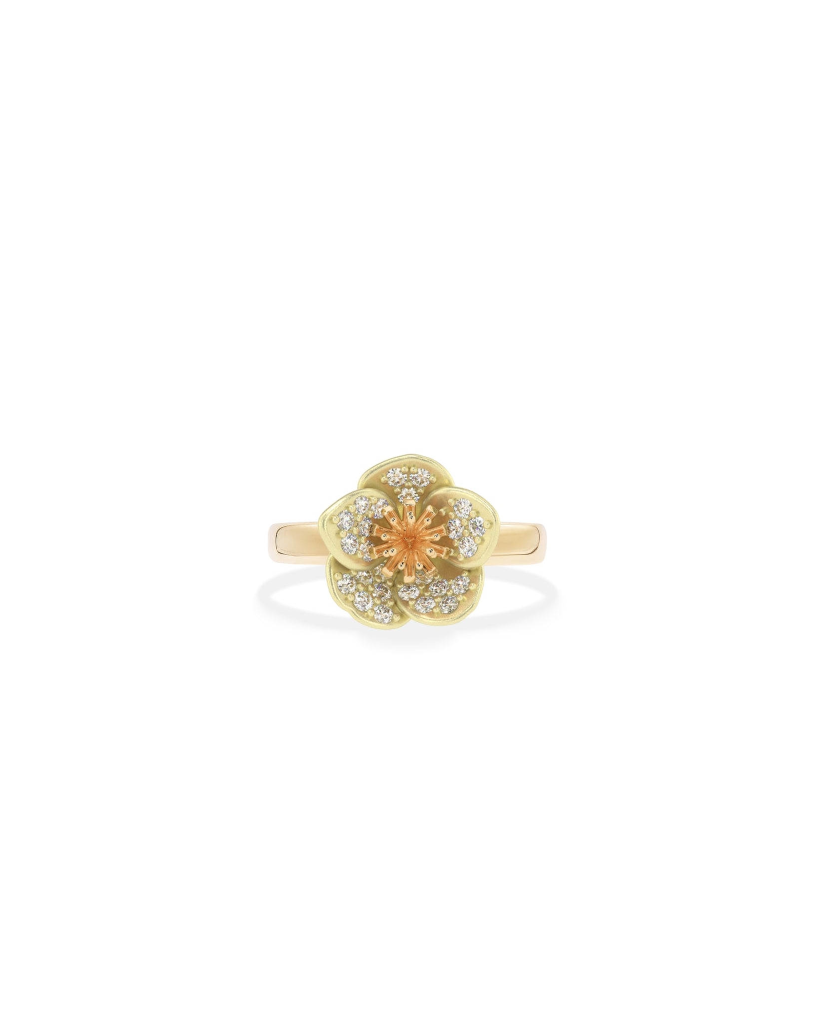 Maxi Hellebore Ring in Gold with Diamonds