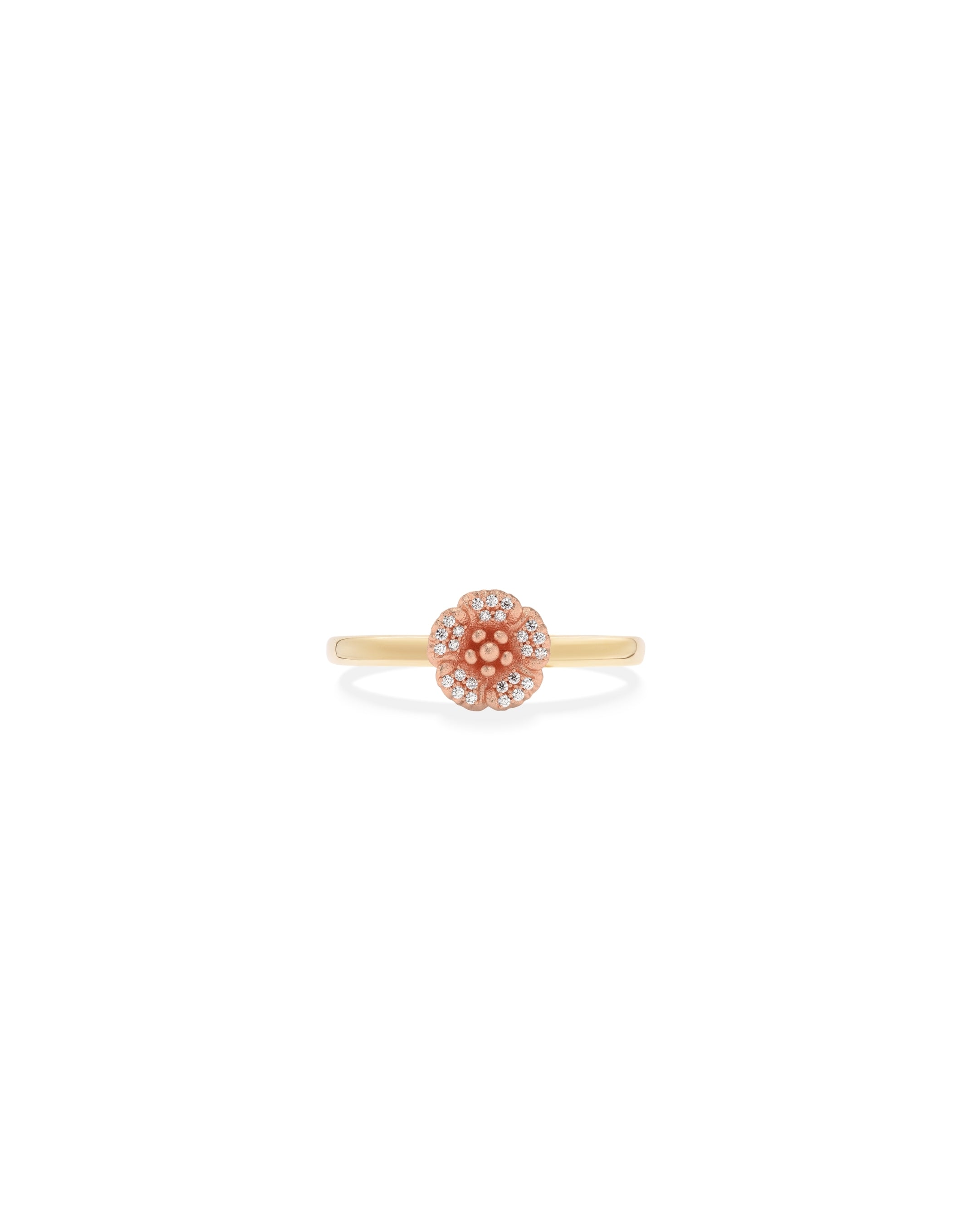 Flora Petunia Pavé Diamond Ring