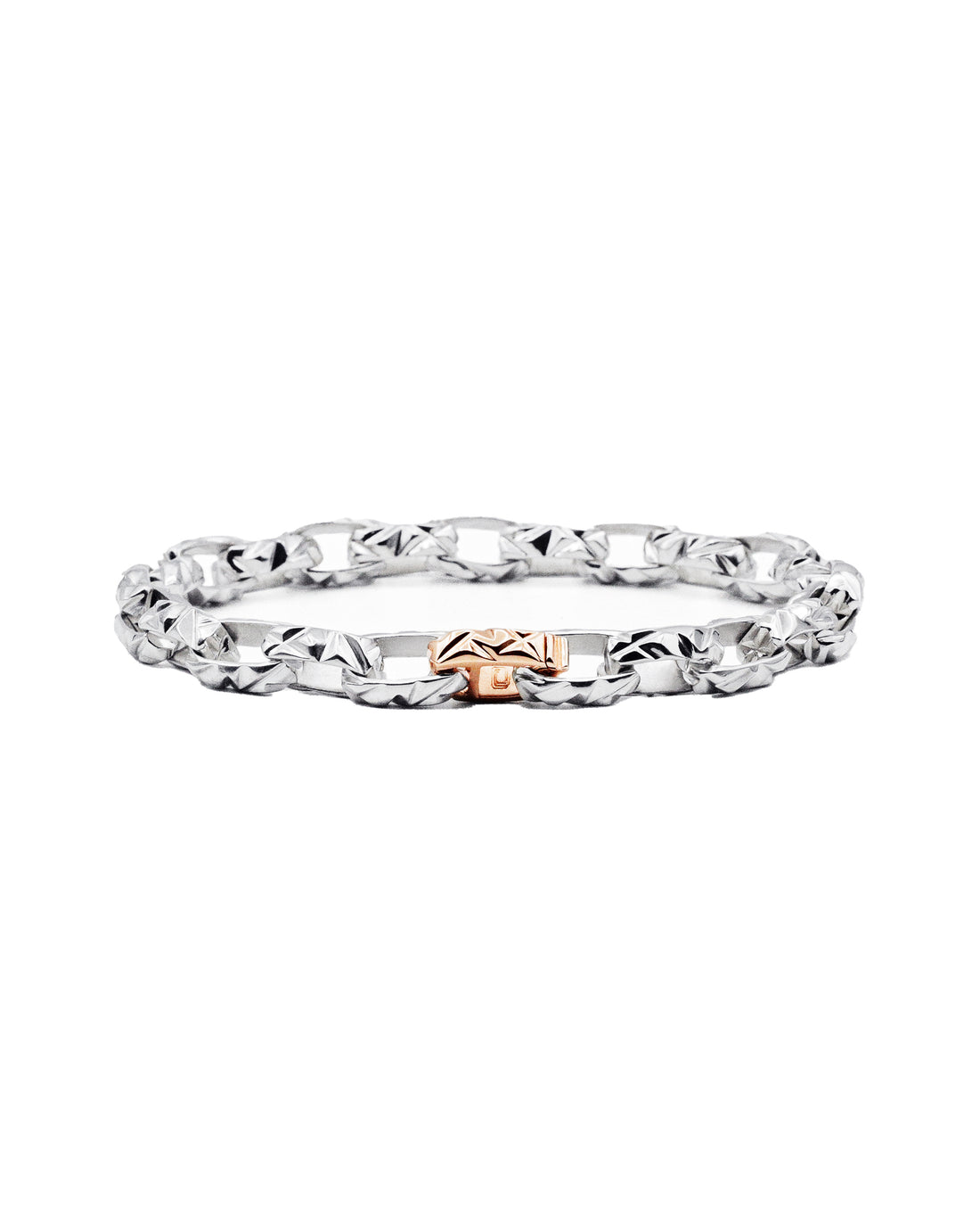 Mirror Macro Link Sterling Silver Bracelet