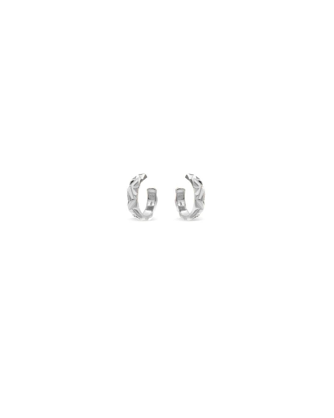 Mirror Micro Sterling Silver Hoop Earrings