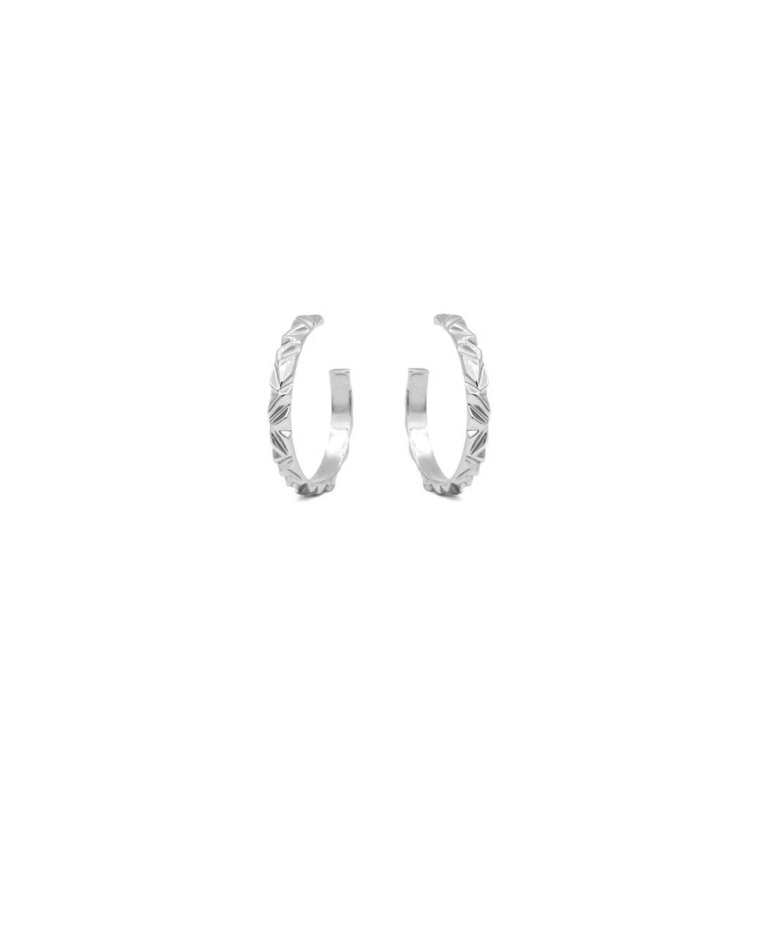 MIRROR Silver Midi Hoop Earrings