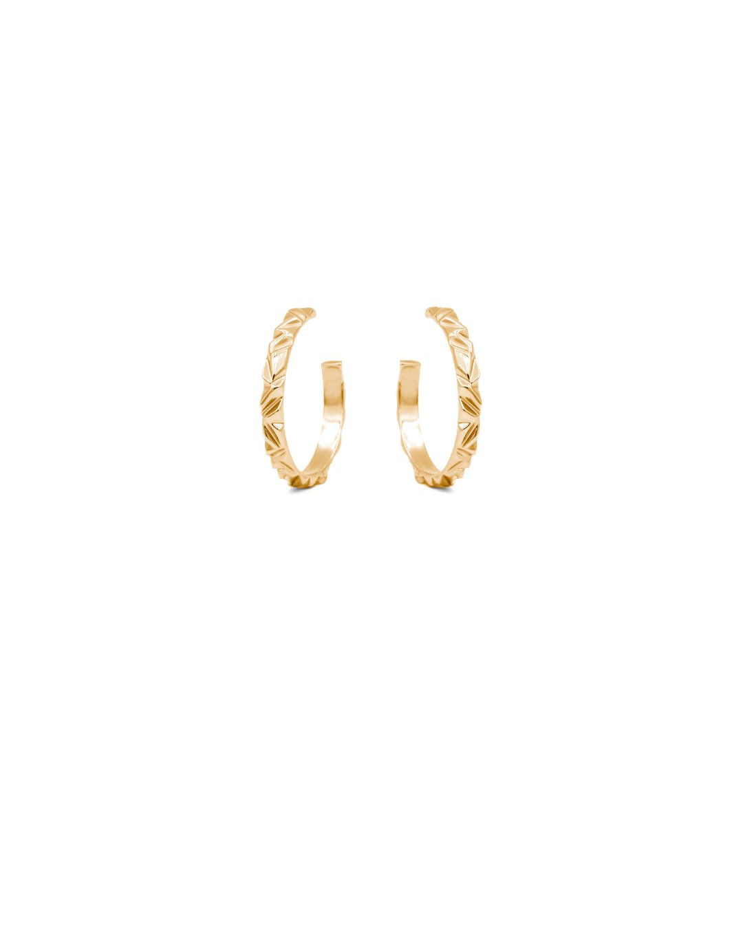 Mirror Macro 18k Gold Hoop Earrings
