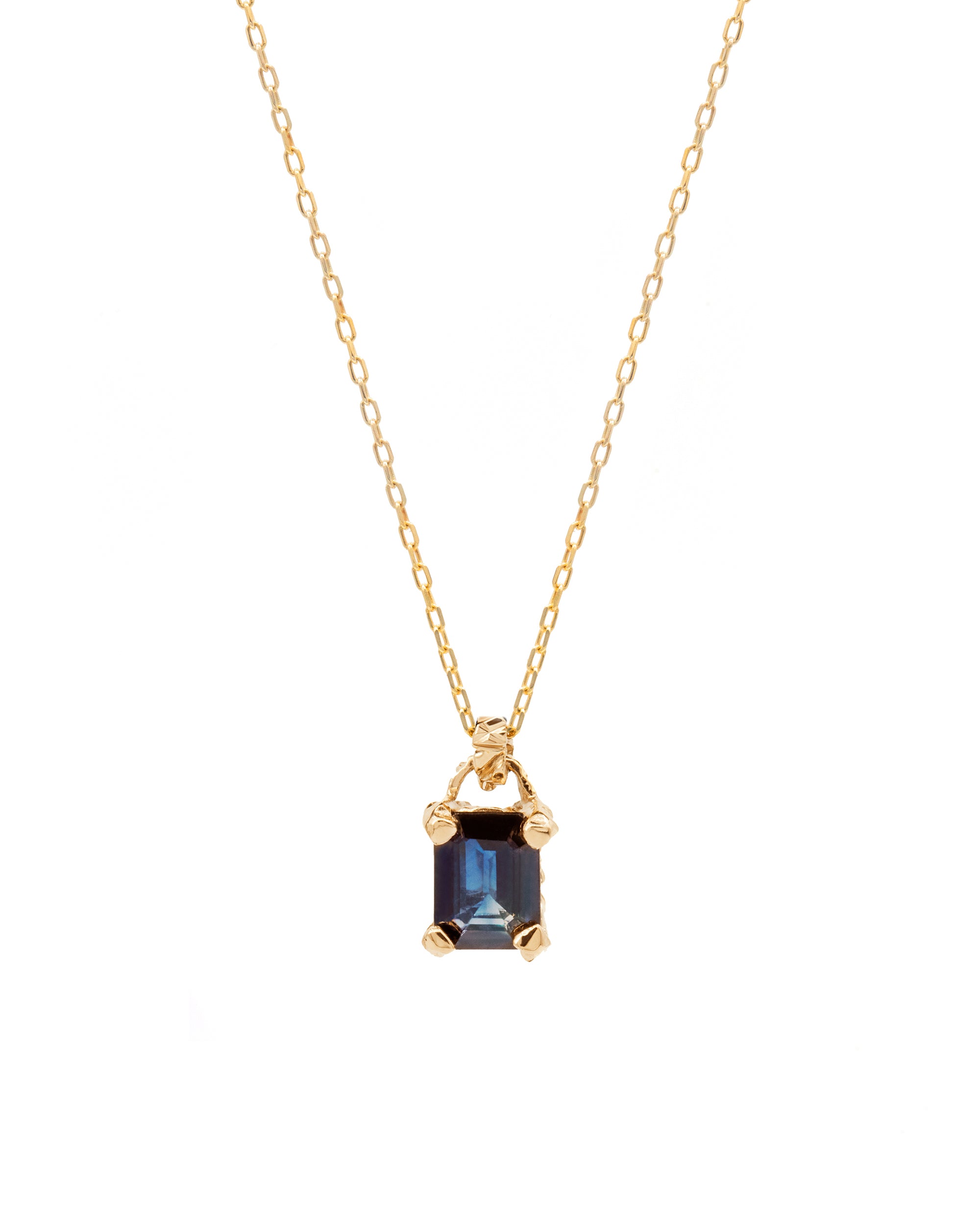 Mirror 18k Gold Sapphire Pendant Necklace