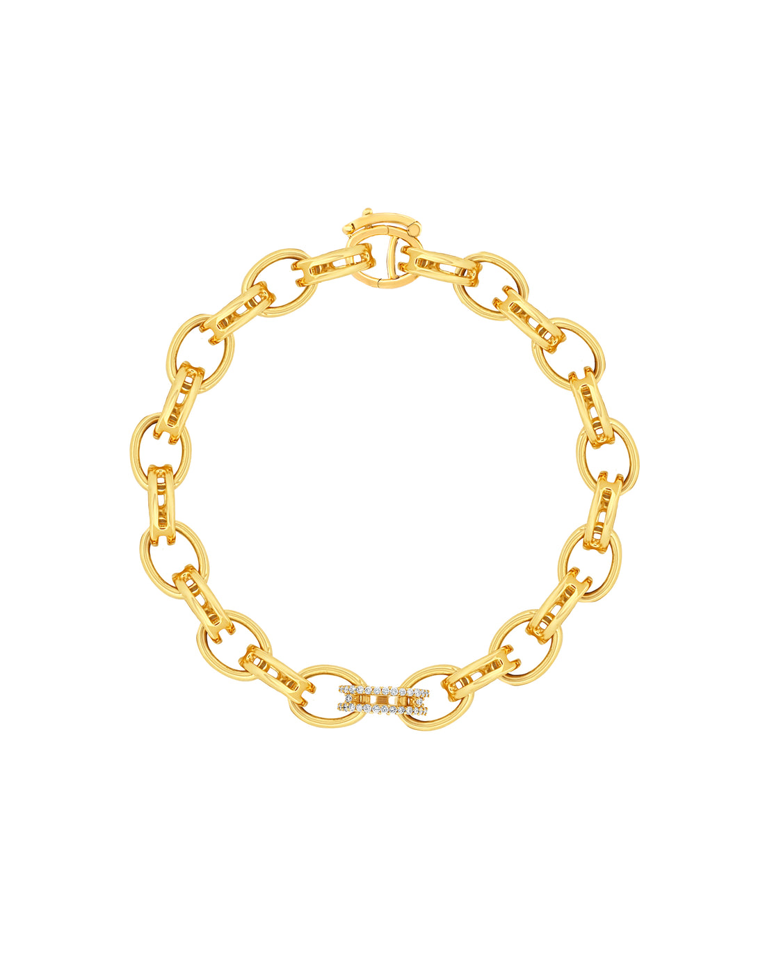 Frame Macro Link Pavé Diamond Bracelet