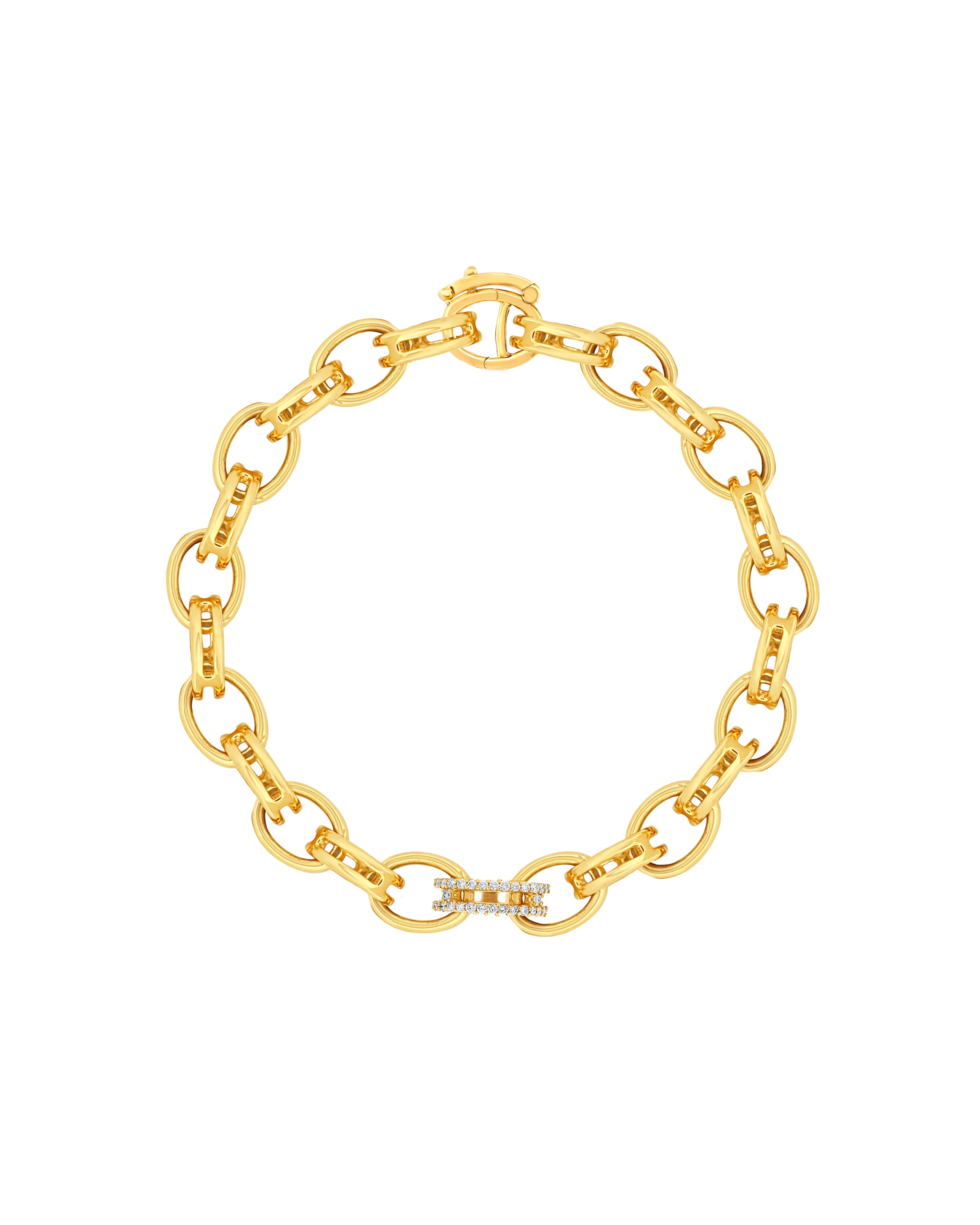 Frame Macro Link Pavé Diamond Bracelet