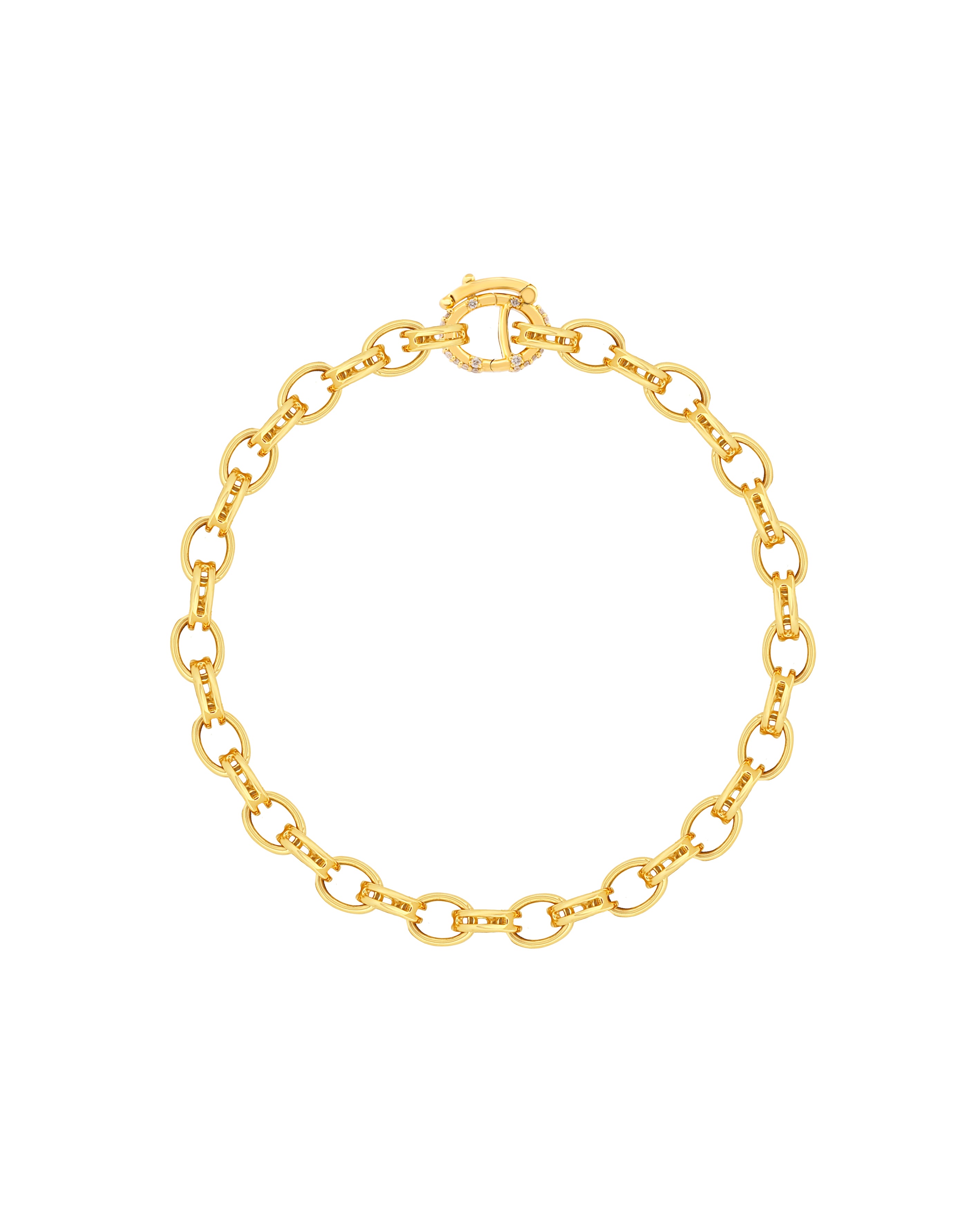 Frame Nano Link Pavé Diamond Clasp Bracelet