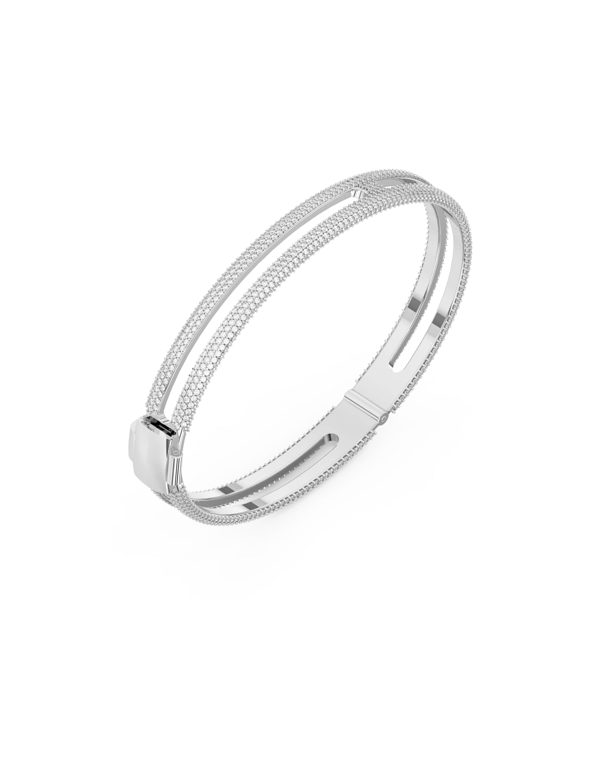 Frame Pavé Diamond Bangle