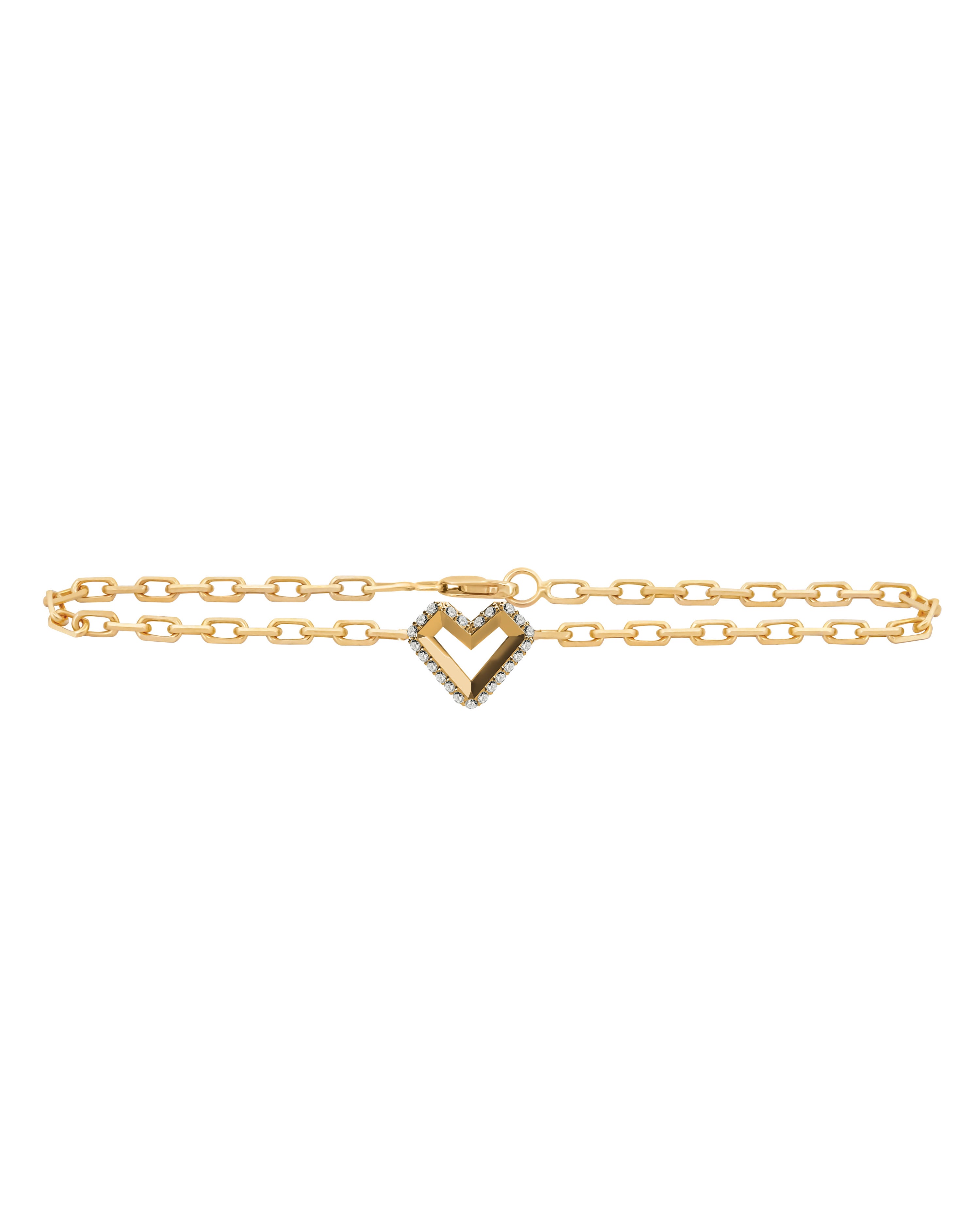 Heart Pavé Diamond Charm Bracelet
