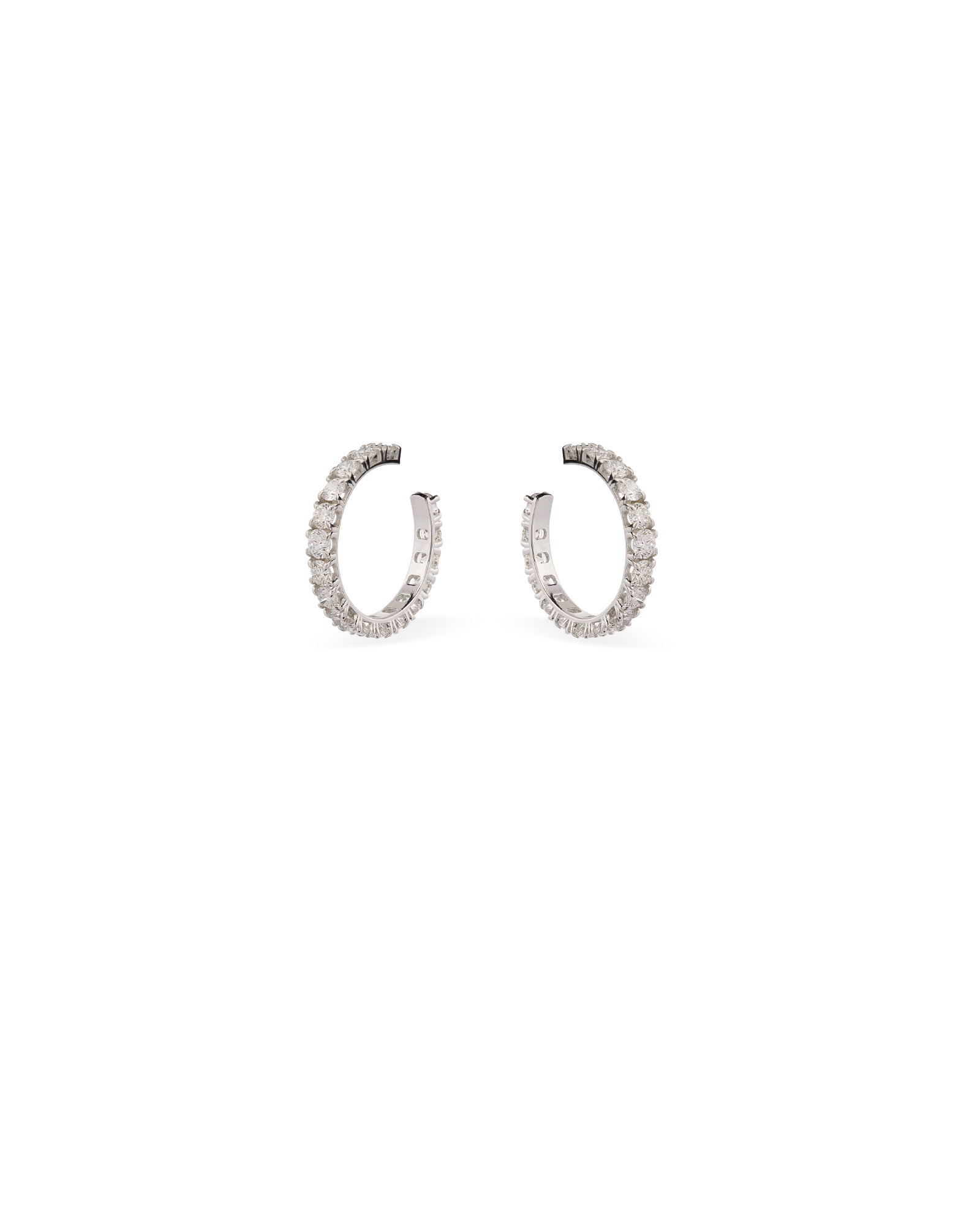 Aura Midi Diamond Hoop Earrings